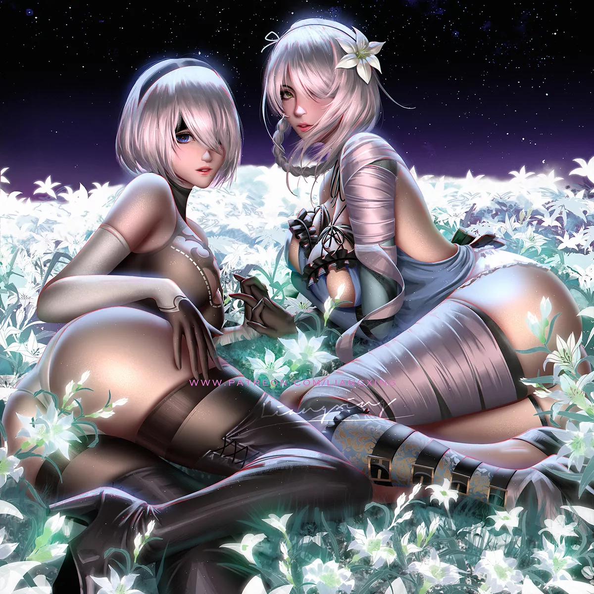 2B and Kainé by Liang-Xing posted by I_Copy_Jokes