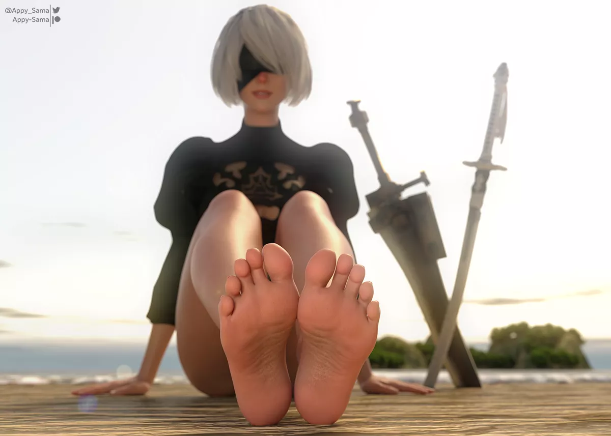 2B On The Beach (Appy-Sama) [NieR: Automata] posted by Lachryma_ud