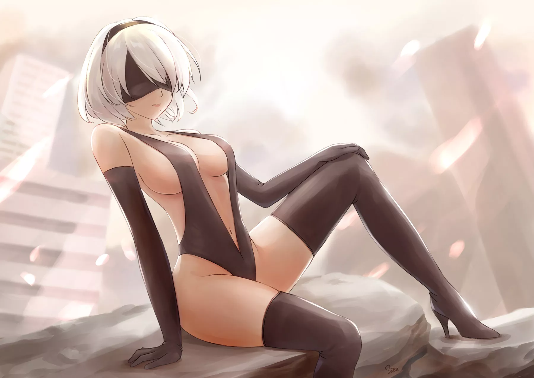 2B Slingshot Swimsuit (Sebu Illust) [Nier] posted by sequence_string