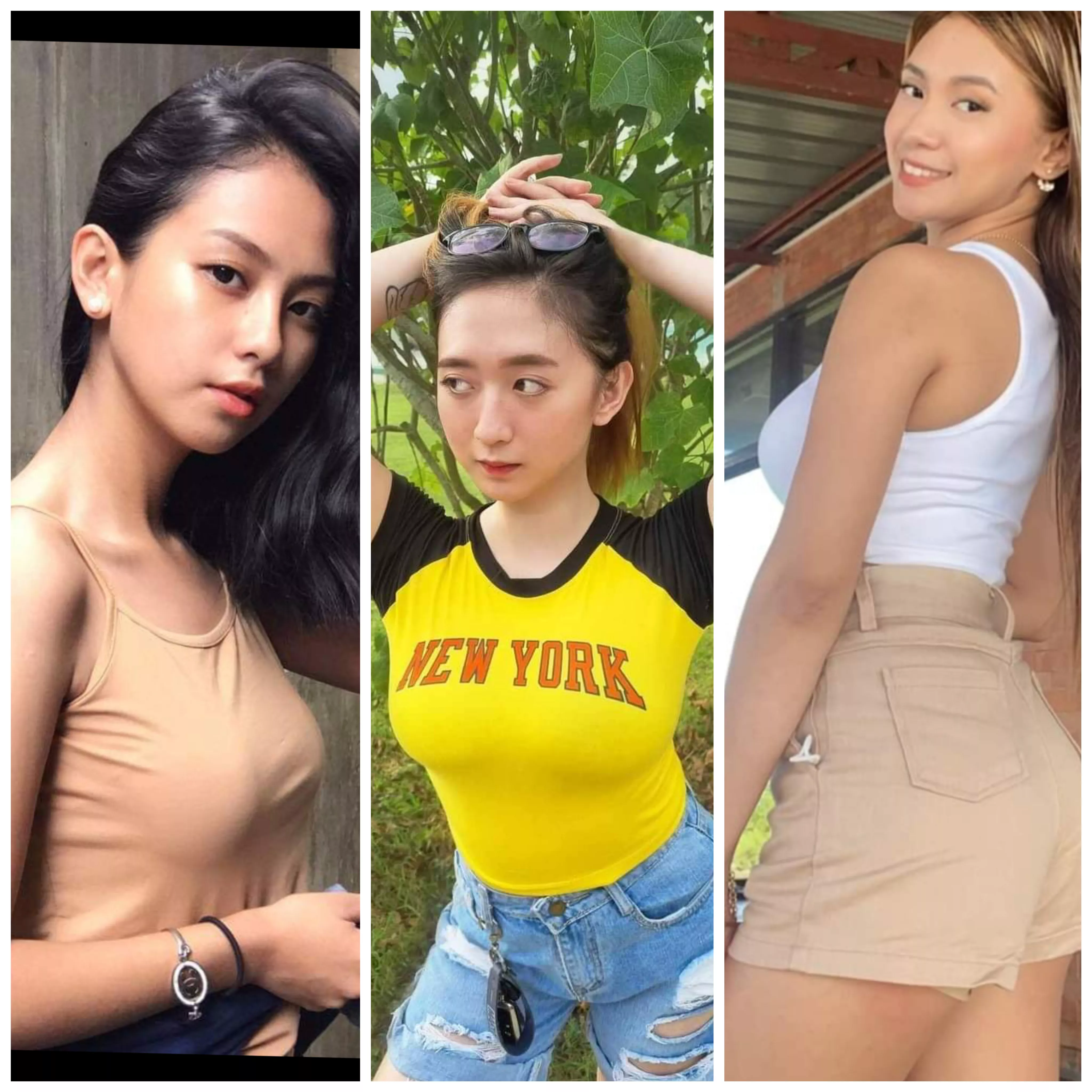 [3] who do you think is the HOE. Pick one! L to R. Marielle, asaki, or hannah. Will see how good you are posted by Smooth-Ad-2328