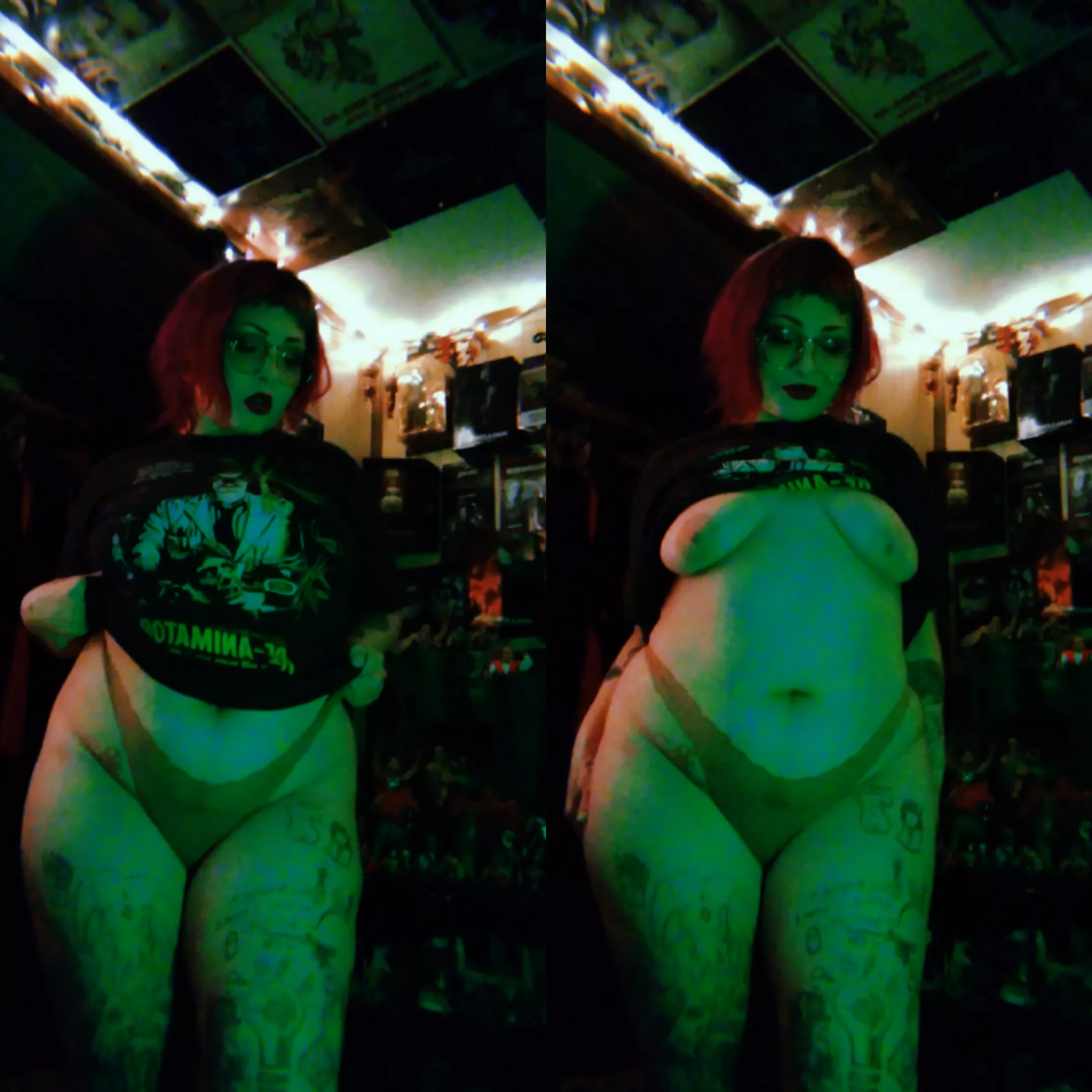 32 yro curvy goth...on and off with my shirt;) posted by lesleg0re