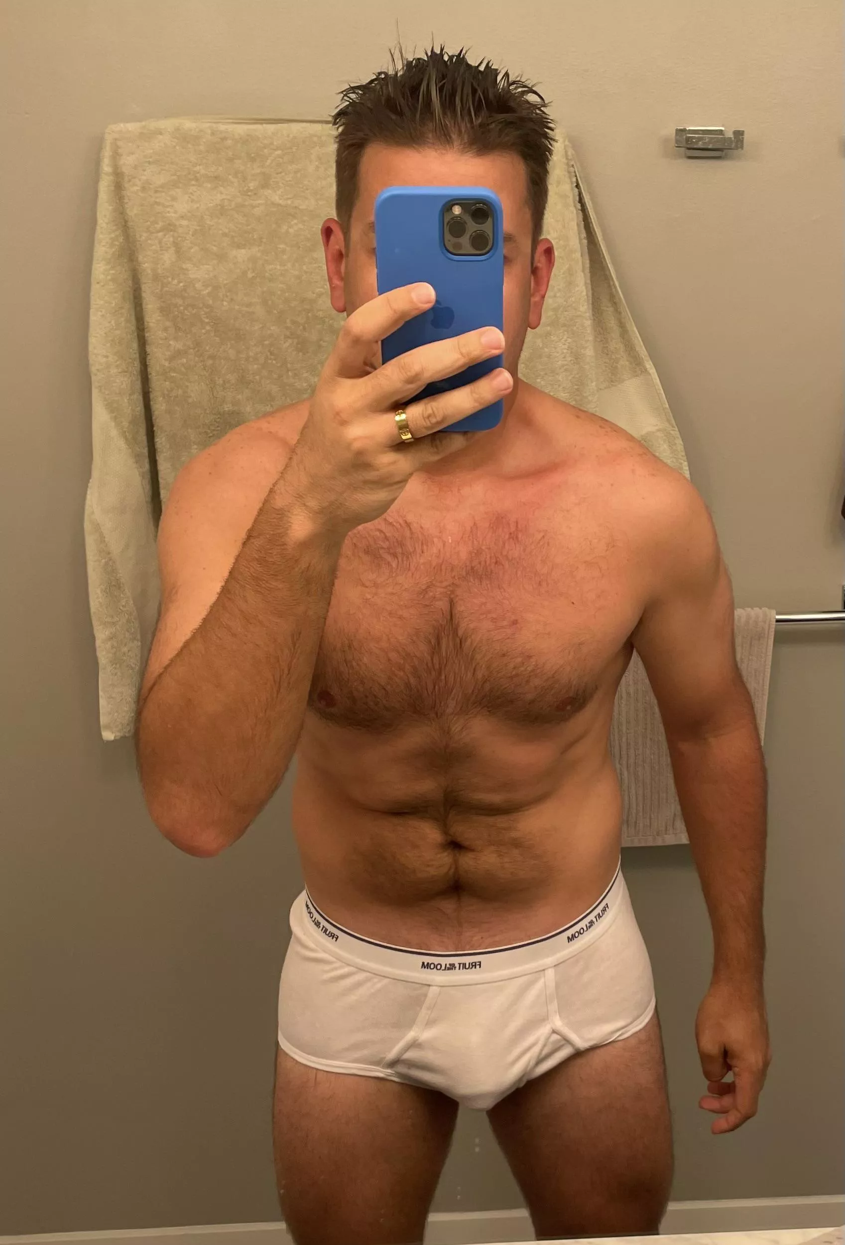 [38] married dad here. Y’all liked my last briefs picture so much I took another one this morning for you. Have some big meetings today so I have these on under my suit. What do you think…should I wear these more? Leave a comment and let me know. Tha posted by Guy707