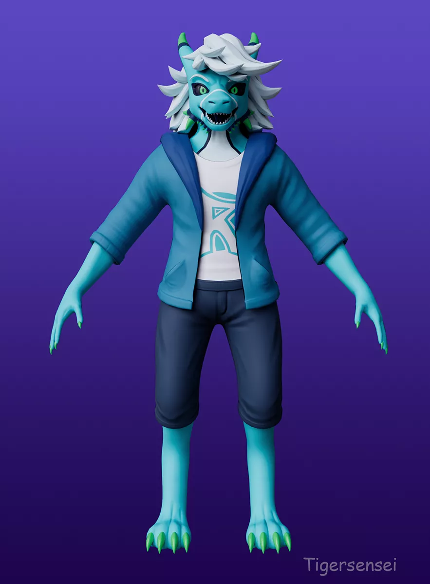 [3D] Сharacter commission for VRChat. Done by me. [Open for commissions!] posted by tigersensei