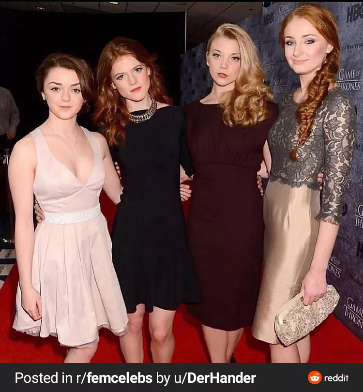 [4] Maisie Williams, Rose Leslie, Natalie Dormer, Sophie Turner posted by Earthstoic