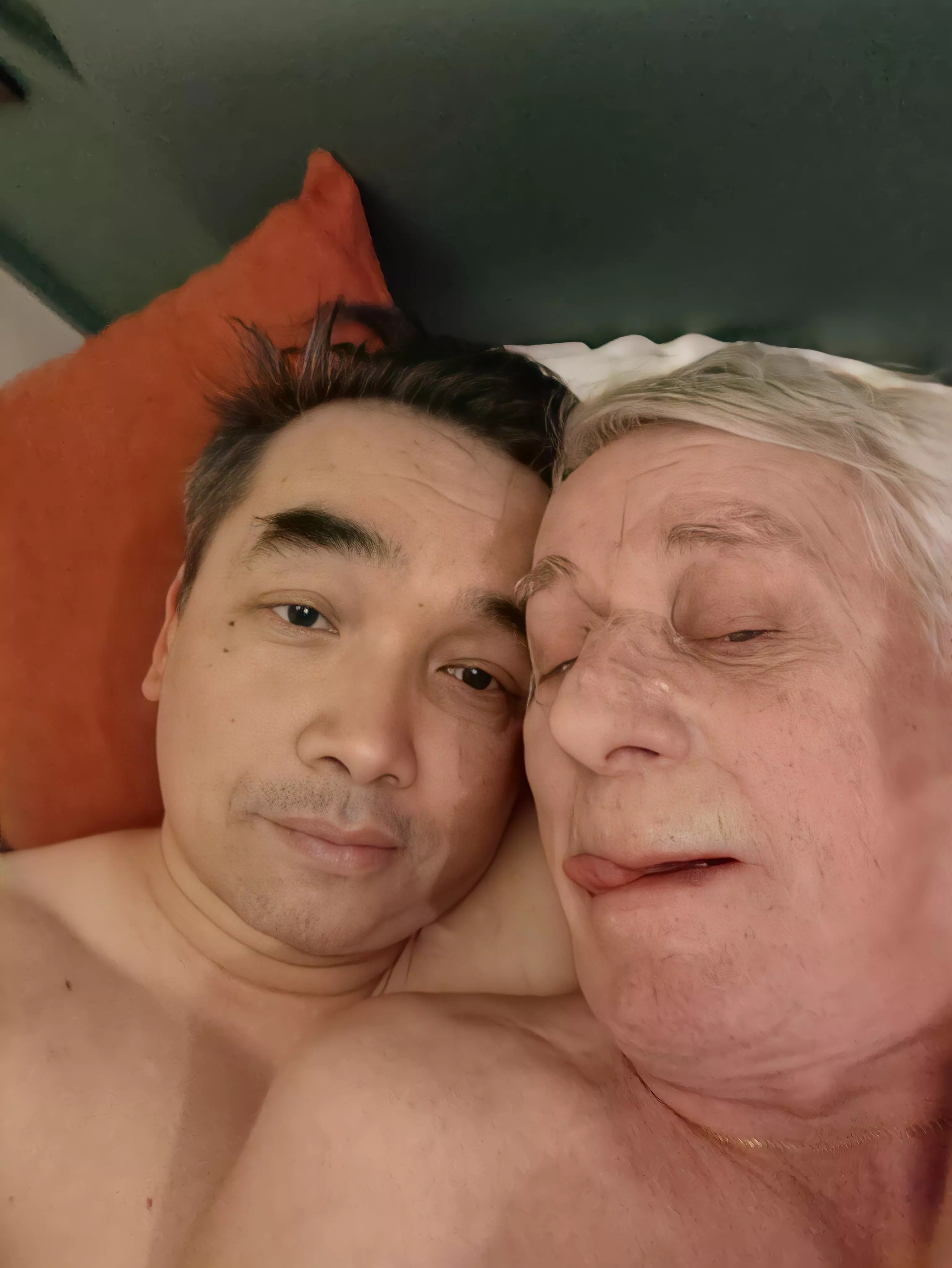 71 yo adoptive dad and me. posted by asiagayboy75