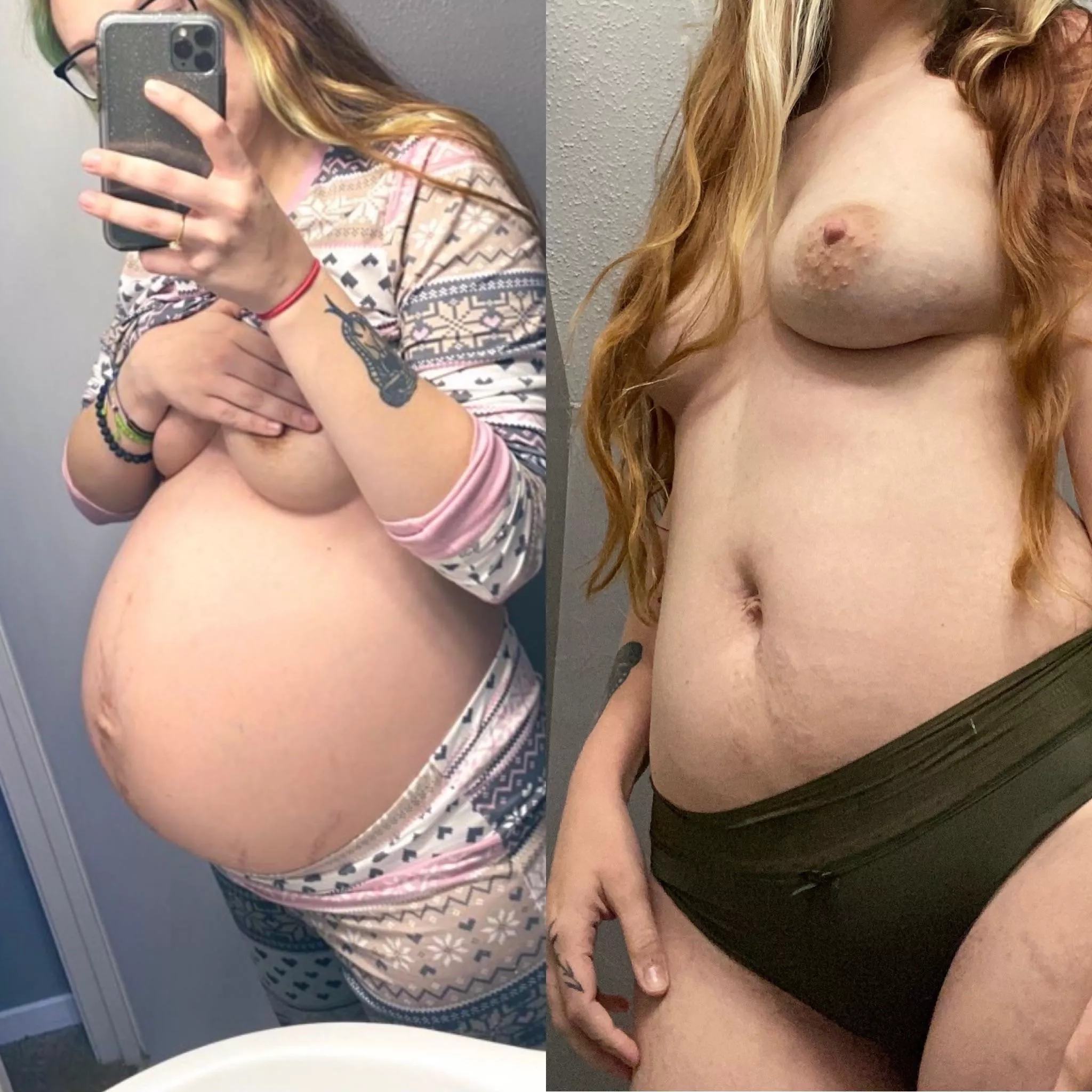 9 months pregnant vs 9 months postpartum. Is it time for another? 😆 posted by findinsomethingg