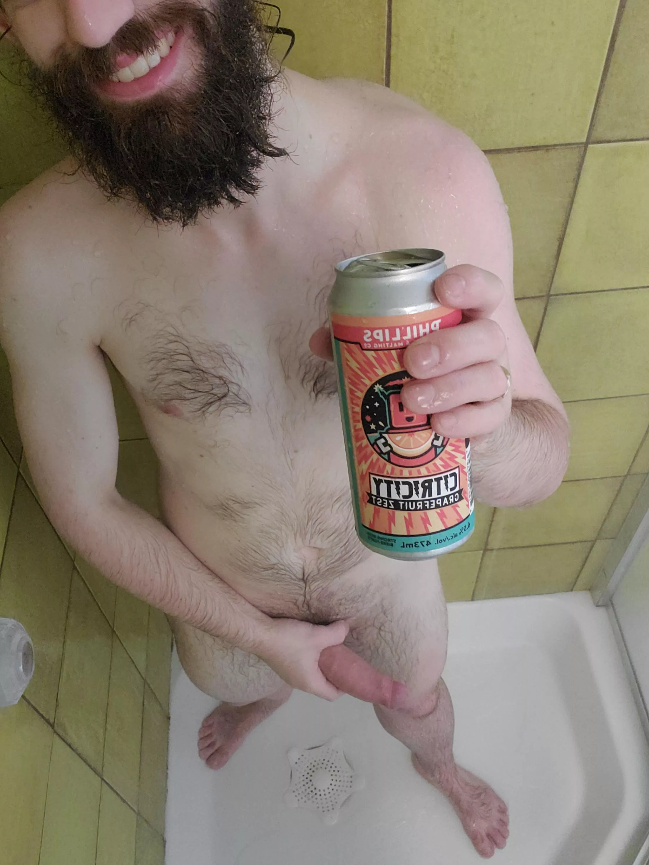 A Beer. A Beard. A (semi) Boner. this is the kind of morning shower I love. posted by basicalybored