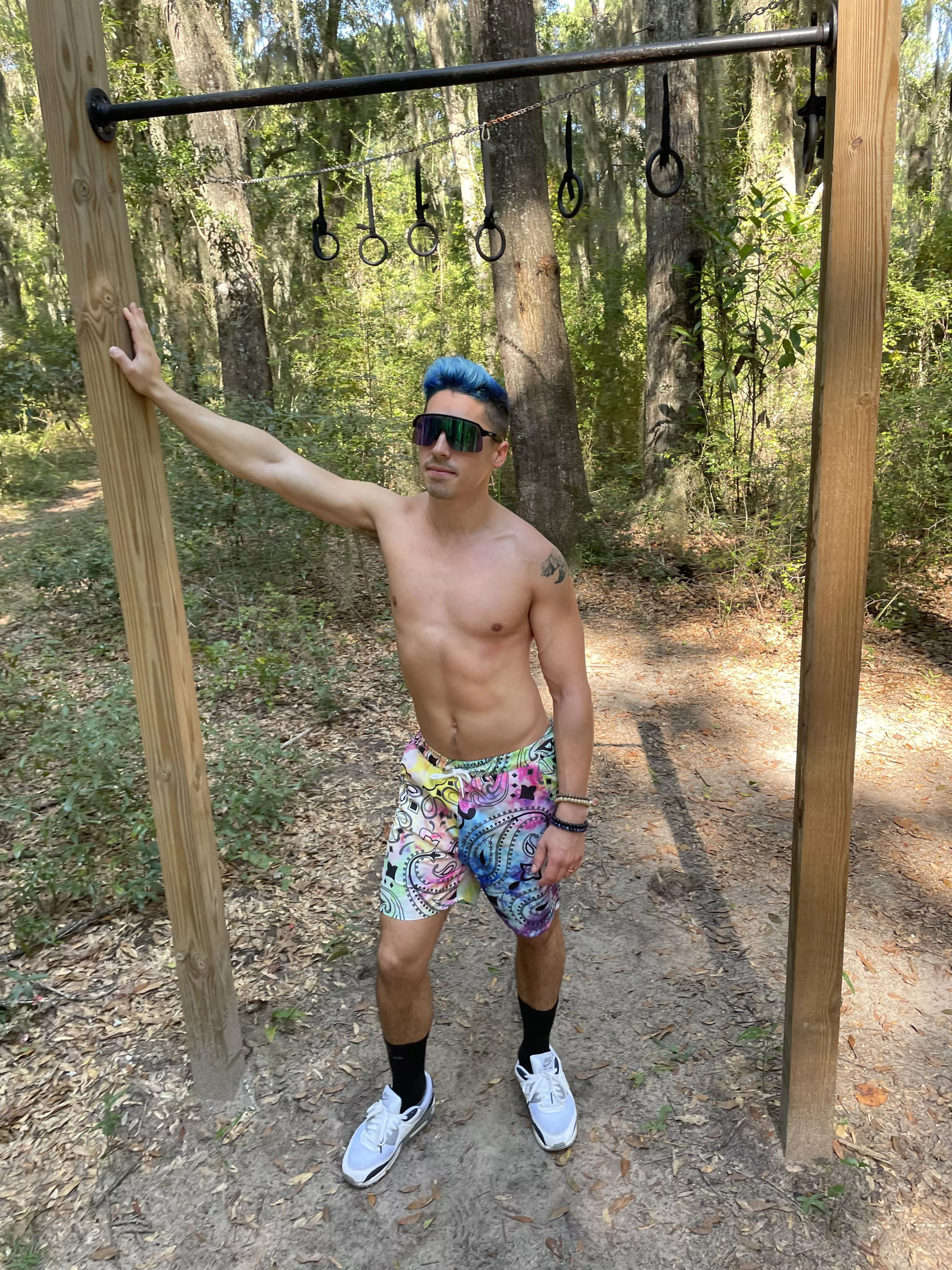 A colorful day in the Savannah Woods, stumbled upon a secret gym during our hike posted by Purplewizard88