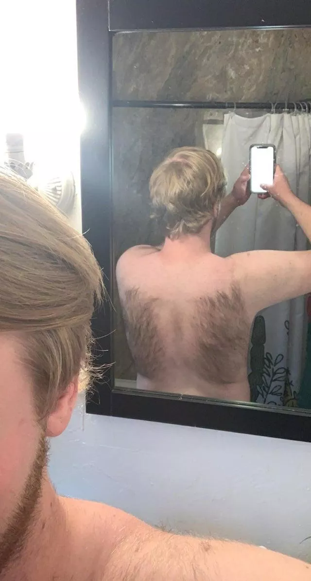 A follower wanted to see my hairy back again. But it’s been a while since I took this pic. Wanna see my growth sense then? posted by Tall-Face-3998