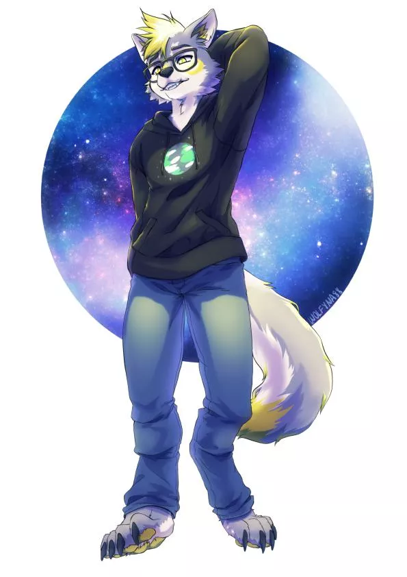 A fursona commission by me (I'm @wolfyna88 on IG, Twitter and FurAffinity) posted by wolfyna88