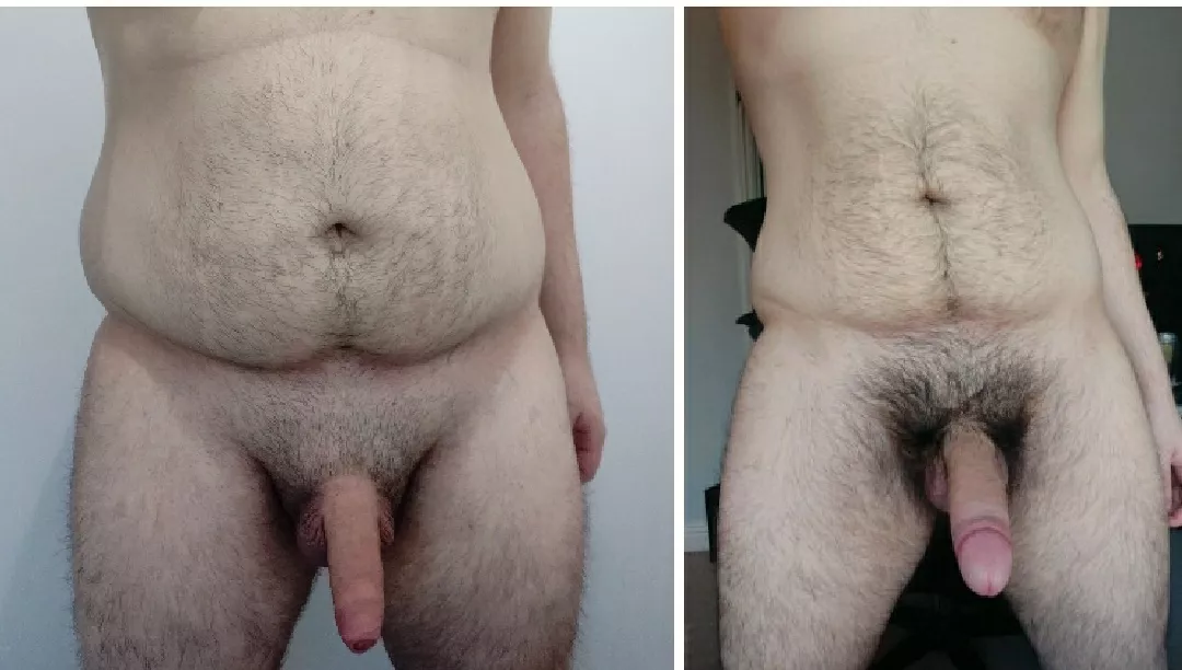 A little less chubby but still got a fair amount of chub left, which version of me do you prefer? posted by 22andChubby