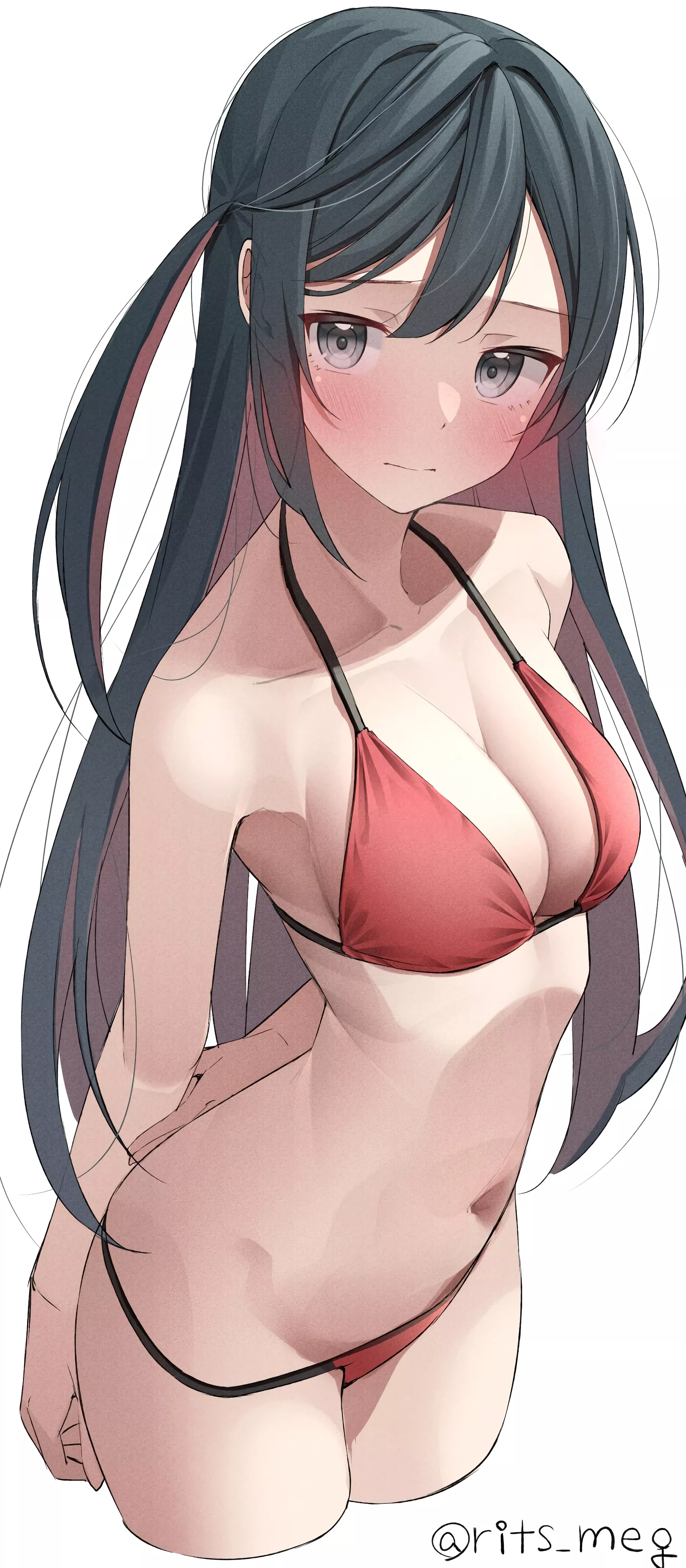 A little shy about her red bikini posted by xxnoodlesxx0