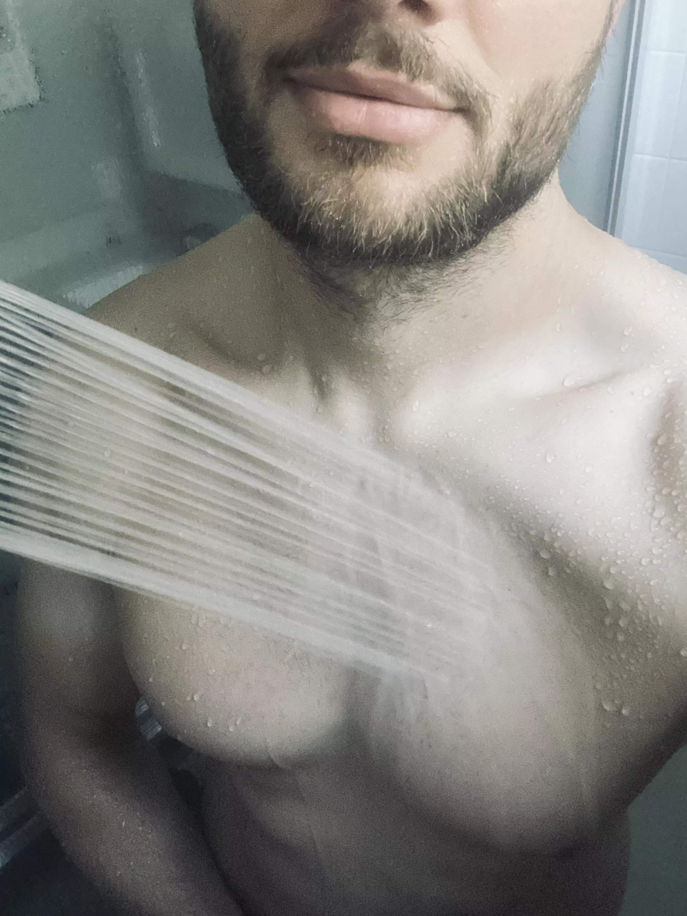 A mild shot of my lips in the shower posted by That_Dad_Life