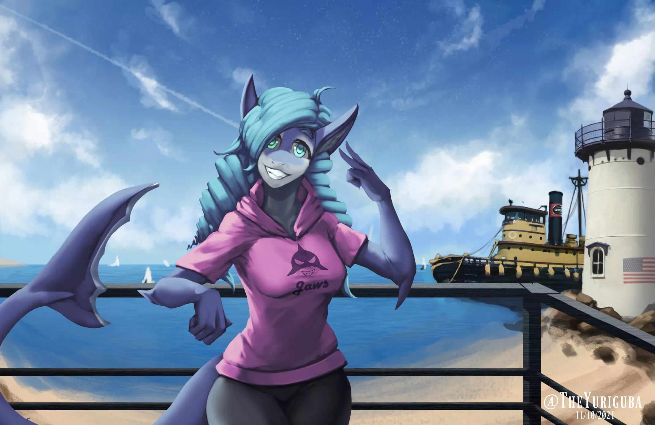 A nice beach photo from Cape Cod! (Commission drawn by me @TheYuriguba on Twitter) posted by Yuriguba