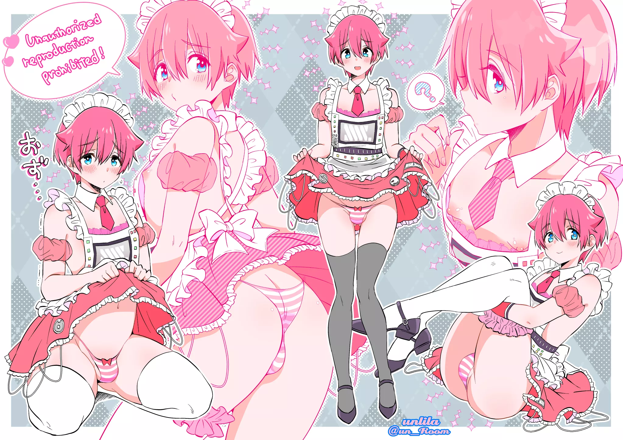 A pink cutie in a maid suit (The artist is Nagano Rira) posted by Newfemvoyfuta