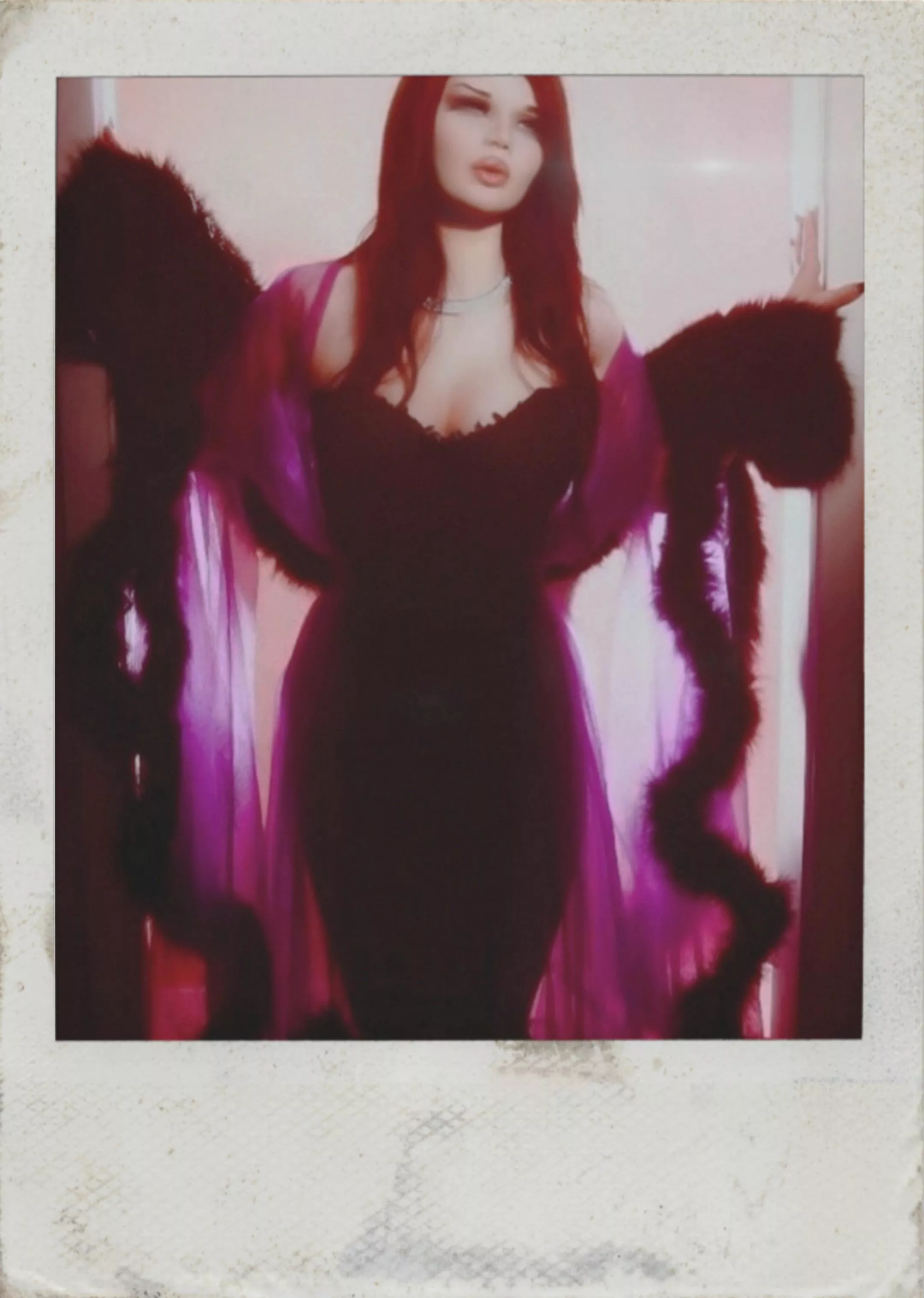 A polaroid from back when I had black hair. What dya think? posted by clinicskeleton