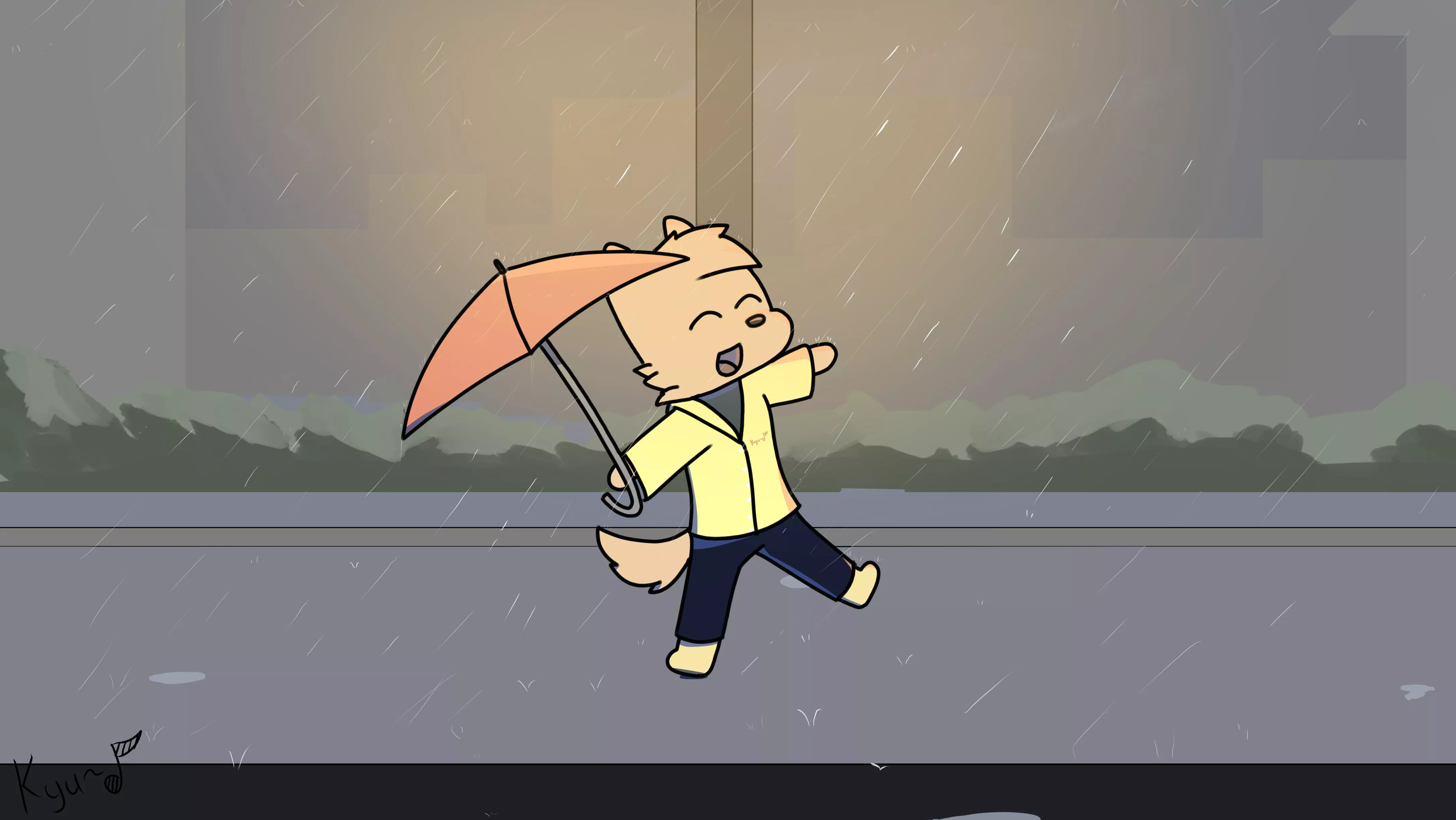 A rainy day doesn't mean a bad day! (Art by me) posted by Its-Kyu