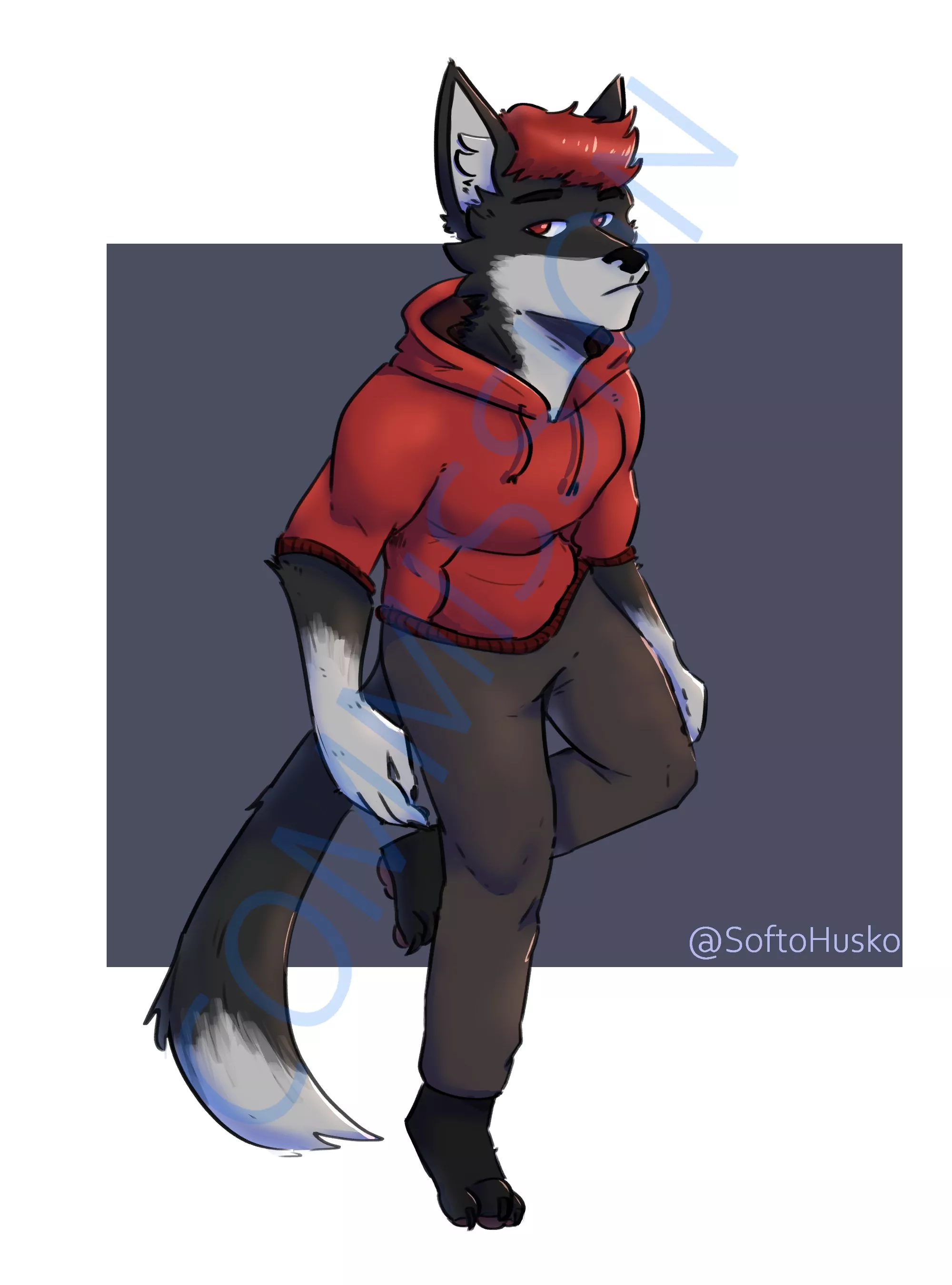 A red boy! Commission done by me! (@SoftoHusko on Twitter) posted by FluffyZane