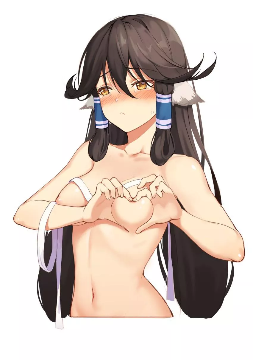 A reluctant boob heart posted by black-winter-