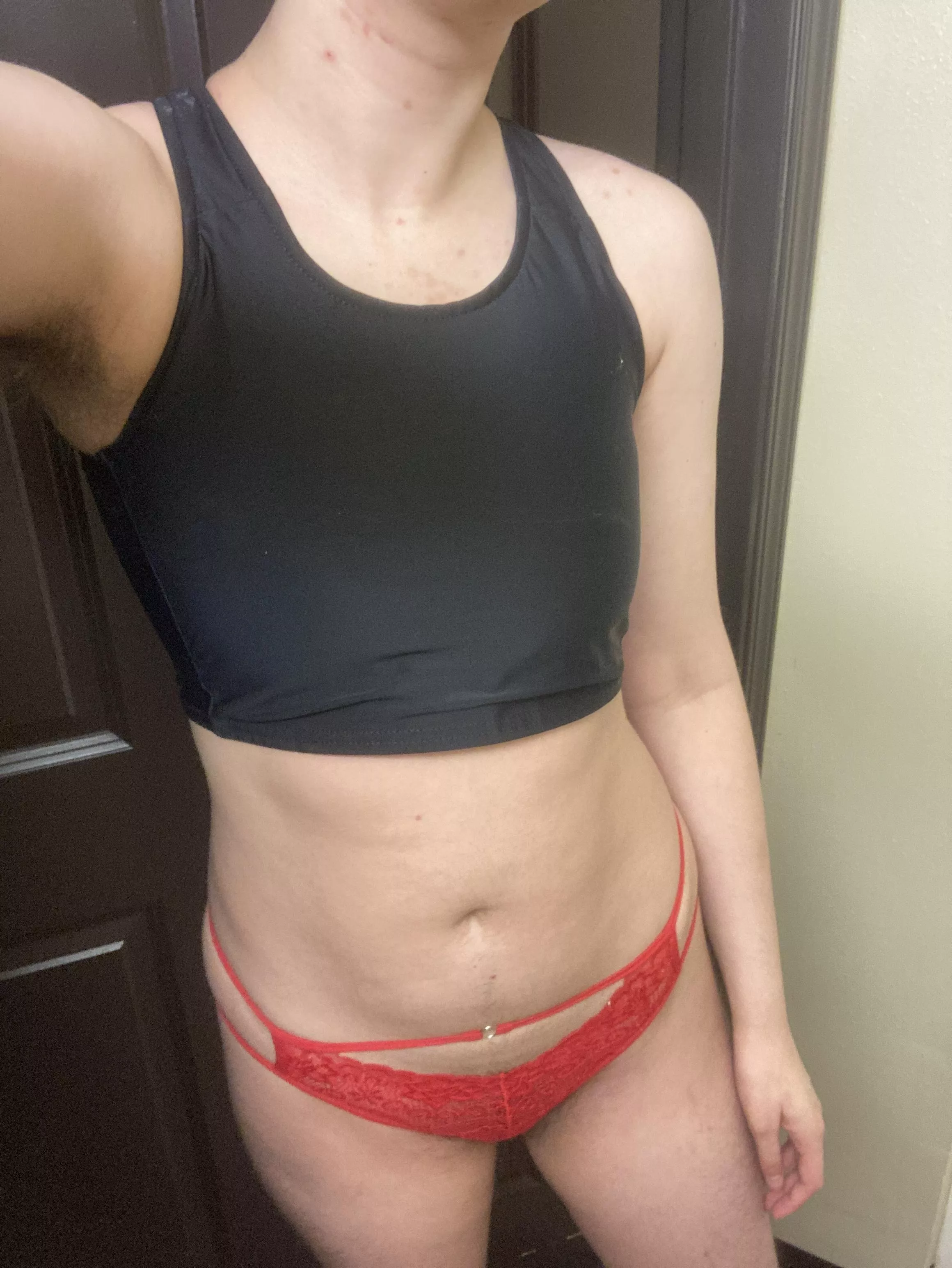 A selfie with a binder and cute panties! <3 posted by rainy_baby