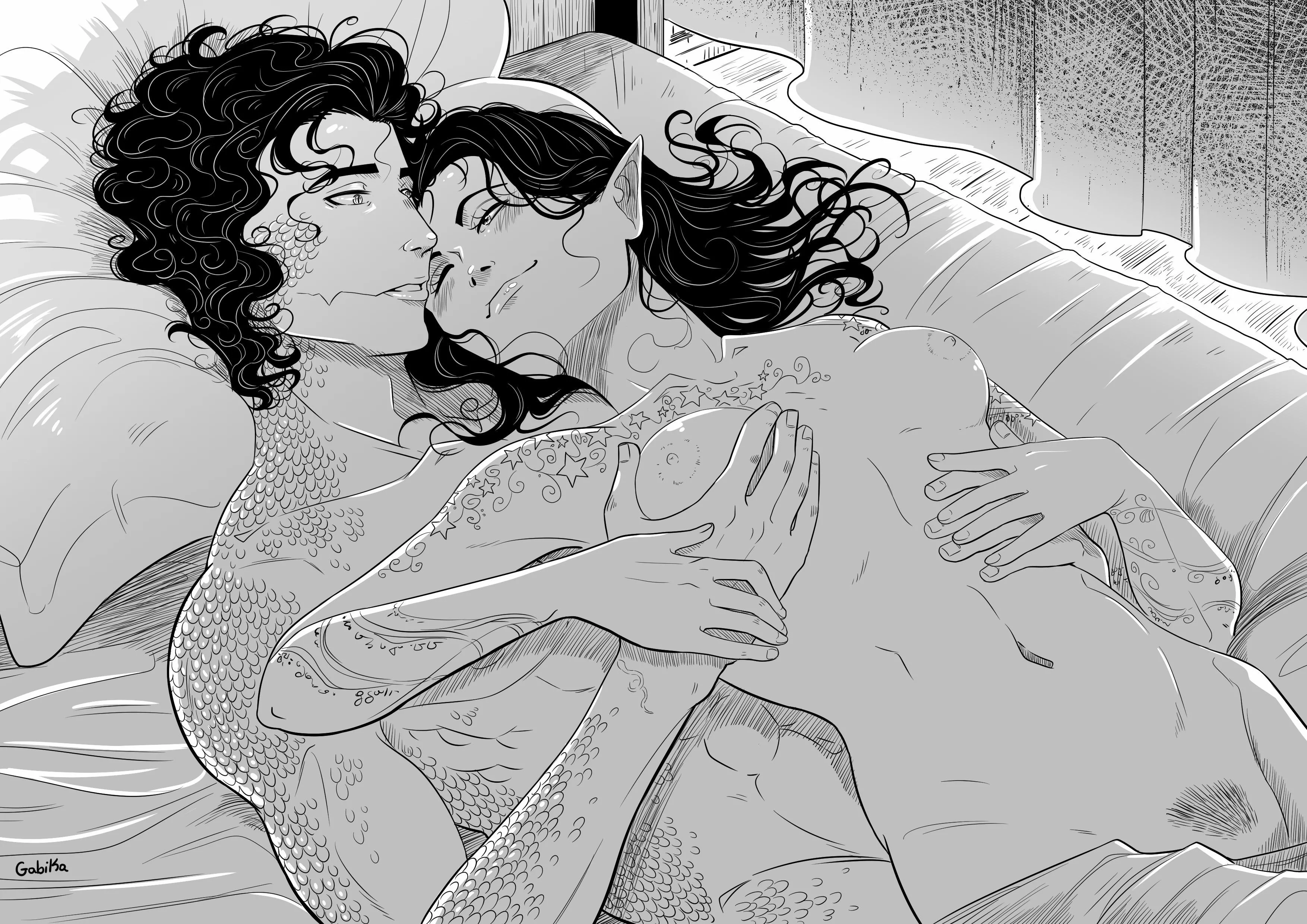 “A tender moment,” Tristan x Nyell by Gabikacomics posted by Rangerspawn