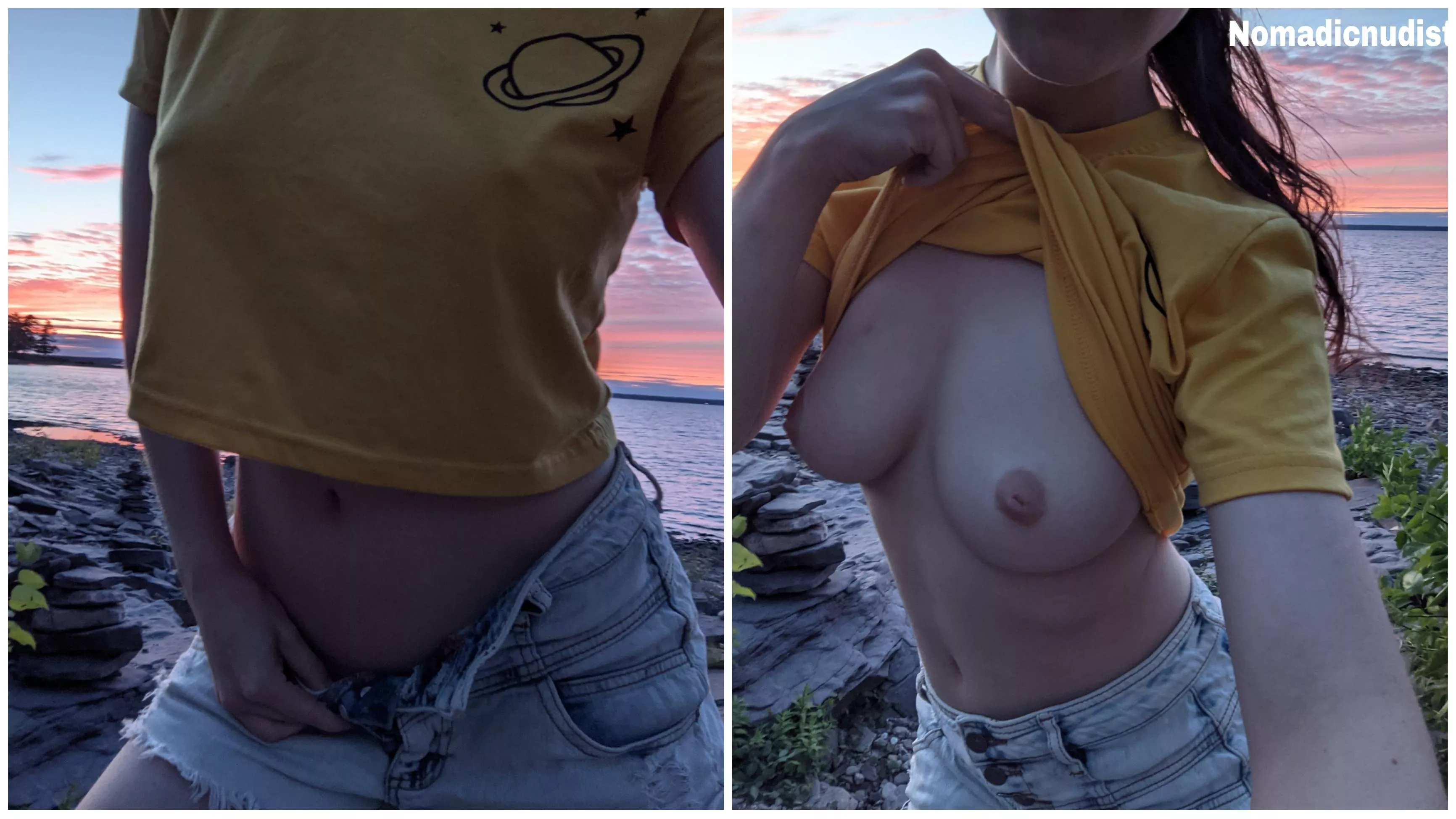 Adorable tits with a beautiful sunset 😘 posted by couple696969