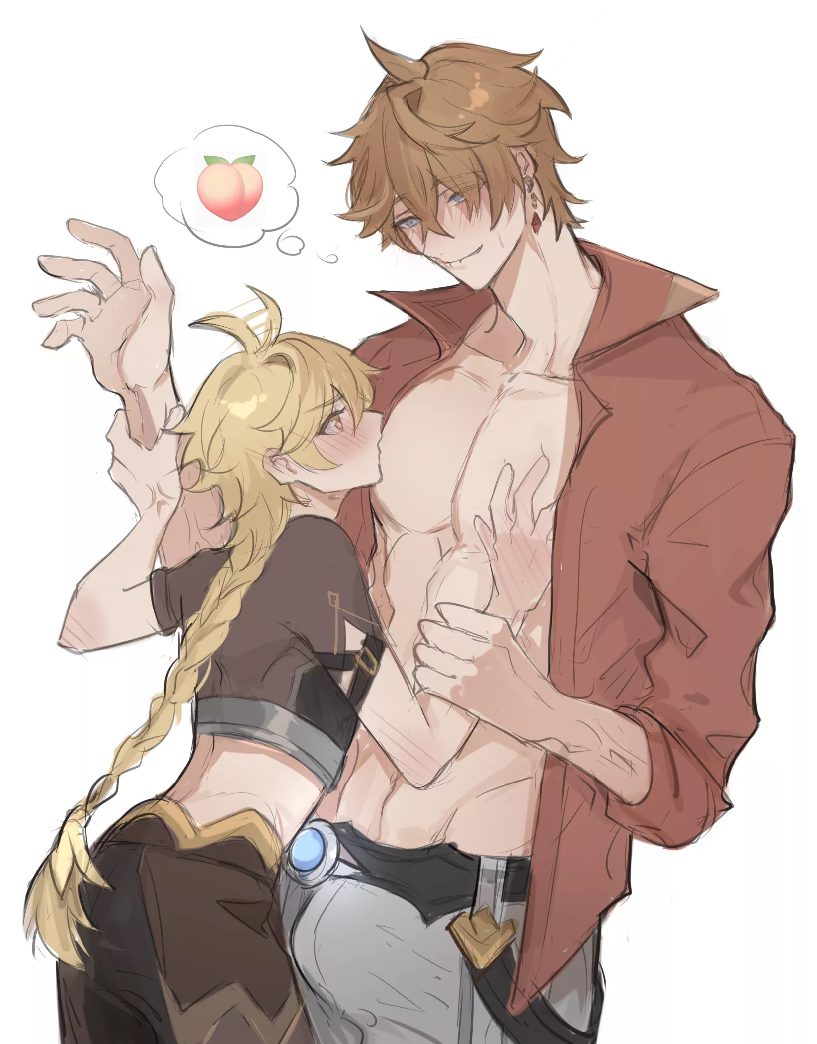 Aether having fun with his titties (Genshin Impact) posted by AlbertMendez442