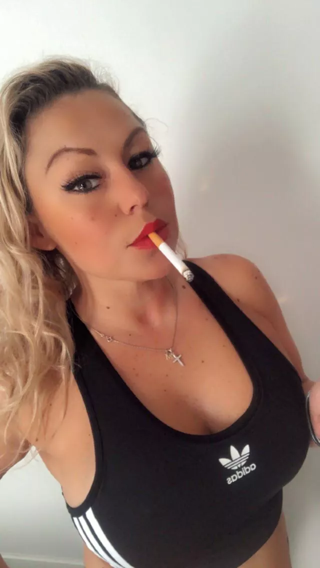 After gym cigarette 😆 posted by SwedishGirlSthlm