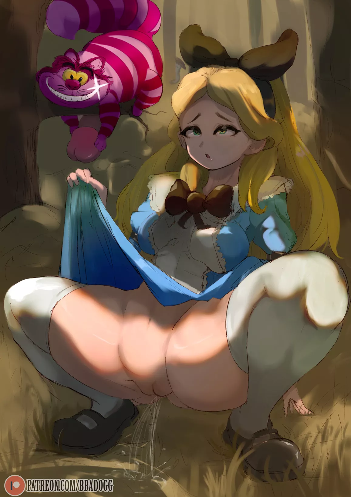 Alice and a Cheshire Cock (Bbadogg) posted by Geniewolfe