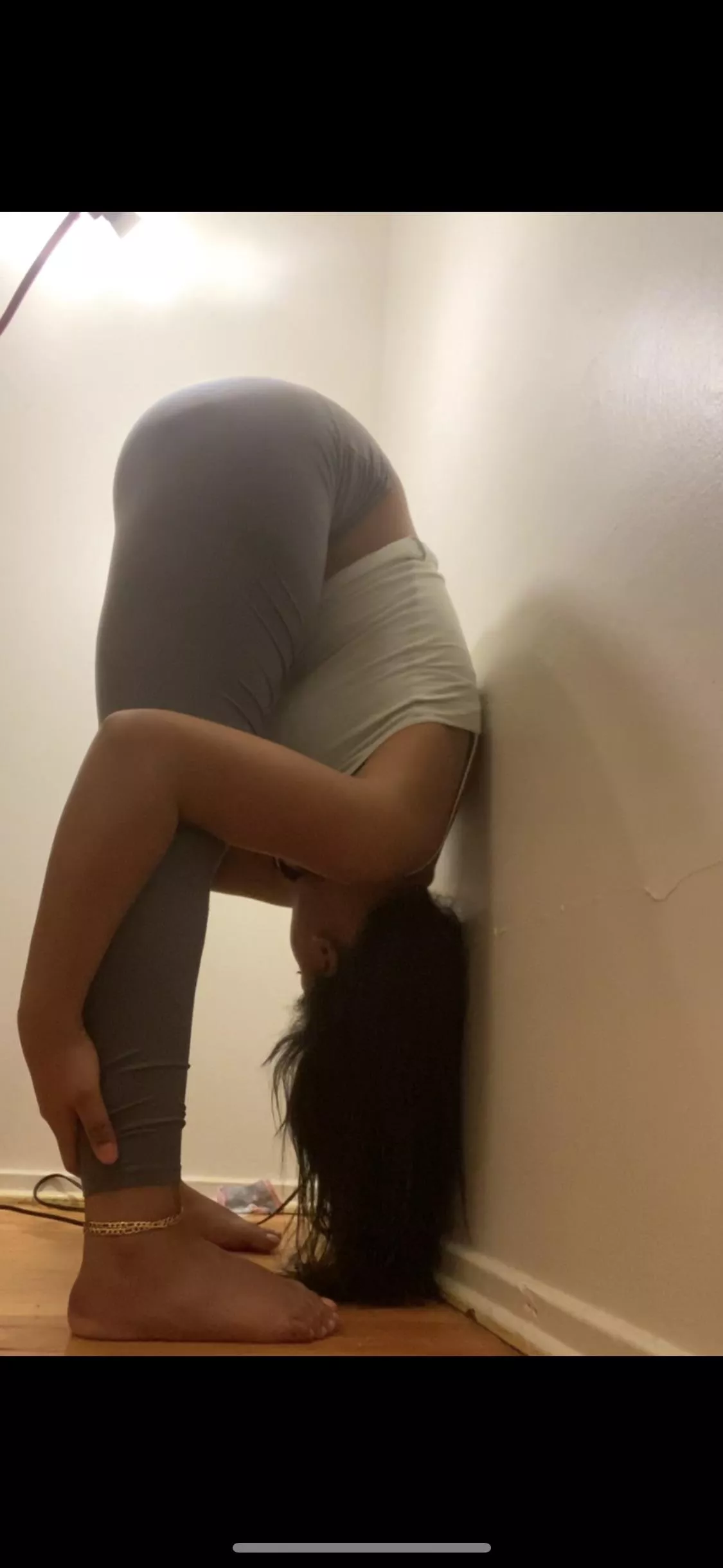 All alone and no one to help bend me over like this :( posted by Browngirlyogii