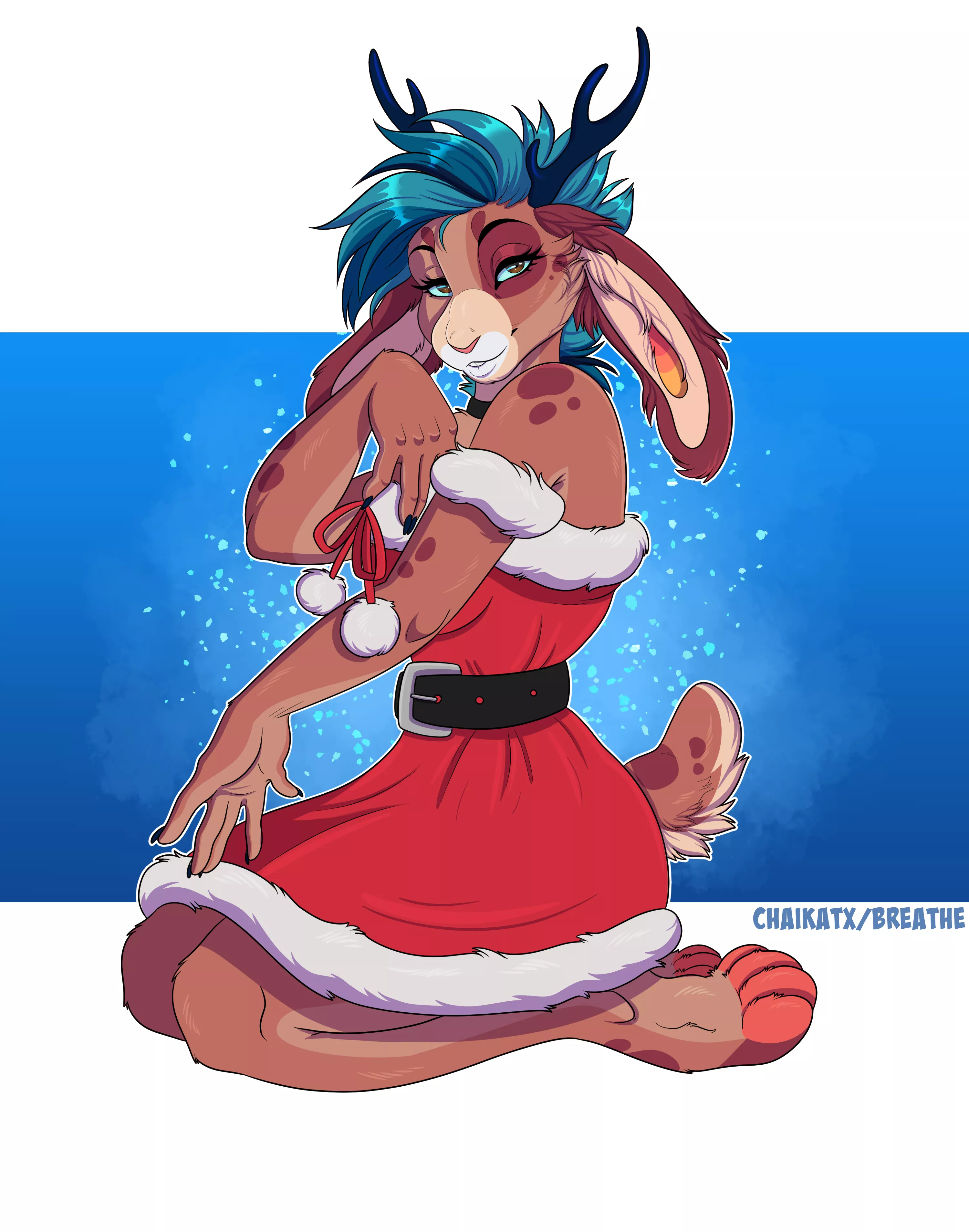 🎄All I want for Christmas is you 🎁 art by me, @chaikatx on twitter. Character is @billy80683293💙 posted by radi0activegoldfish