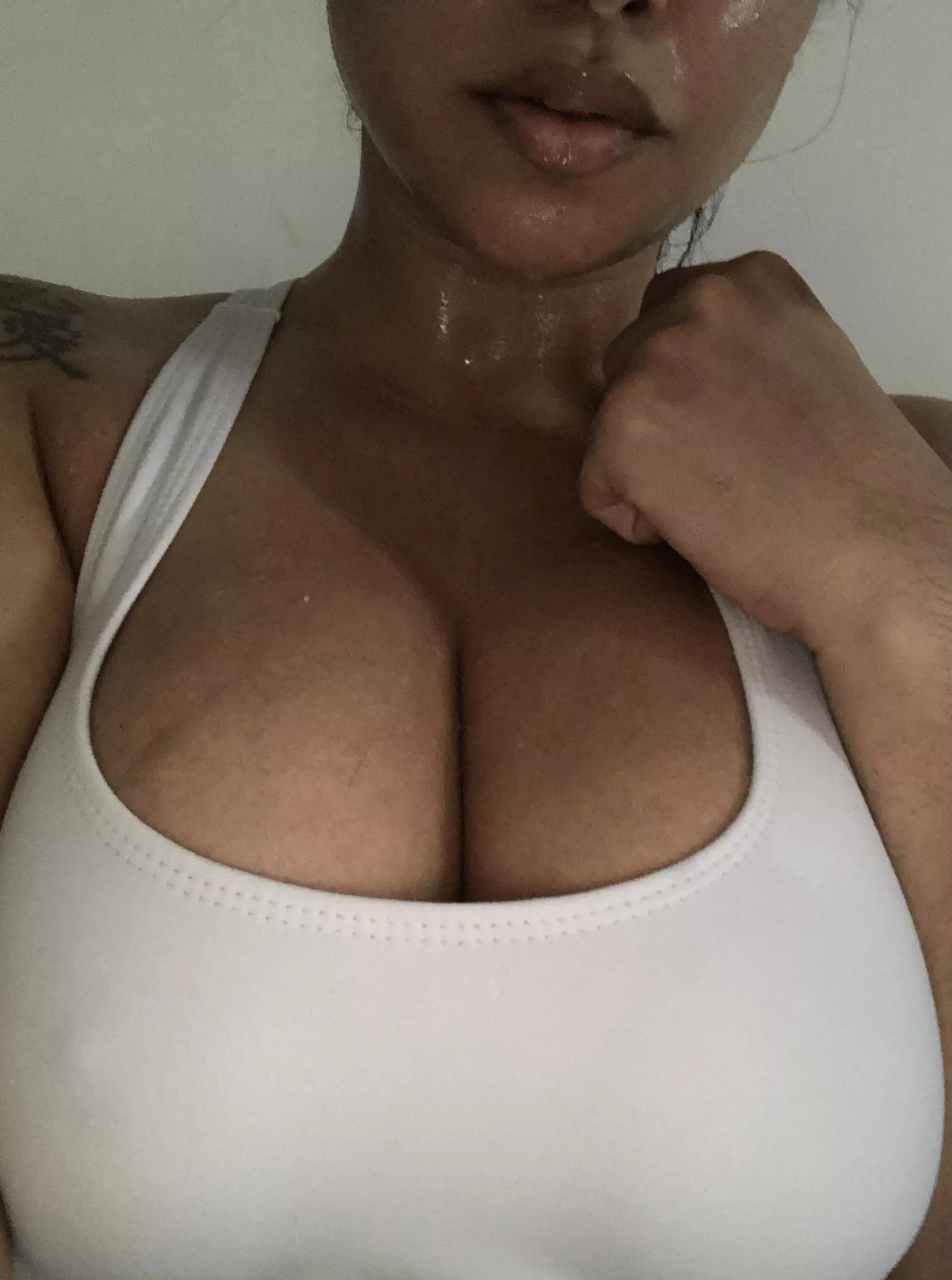 All sweaty after the gym! I need a shower... join me? posted by Latina_Poison