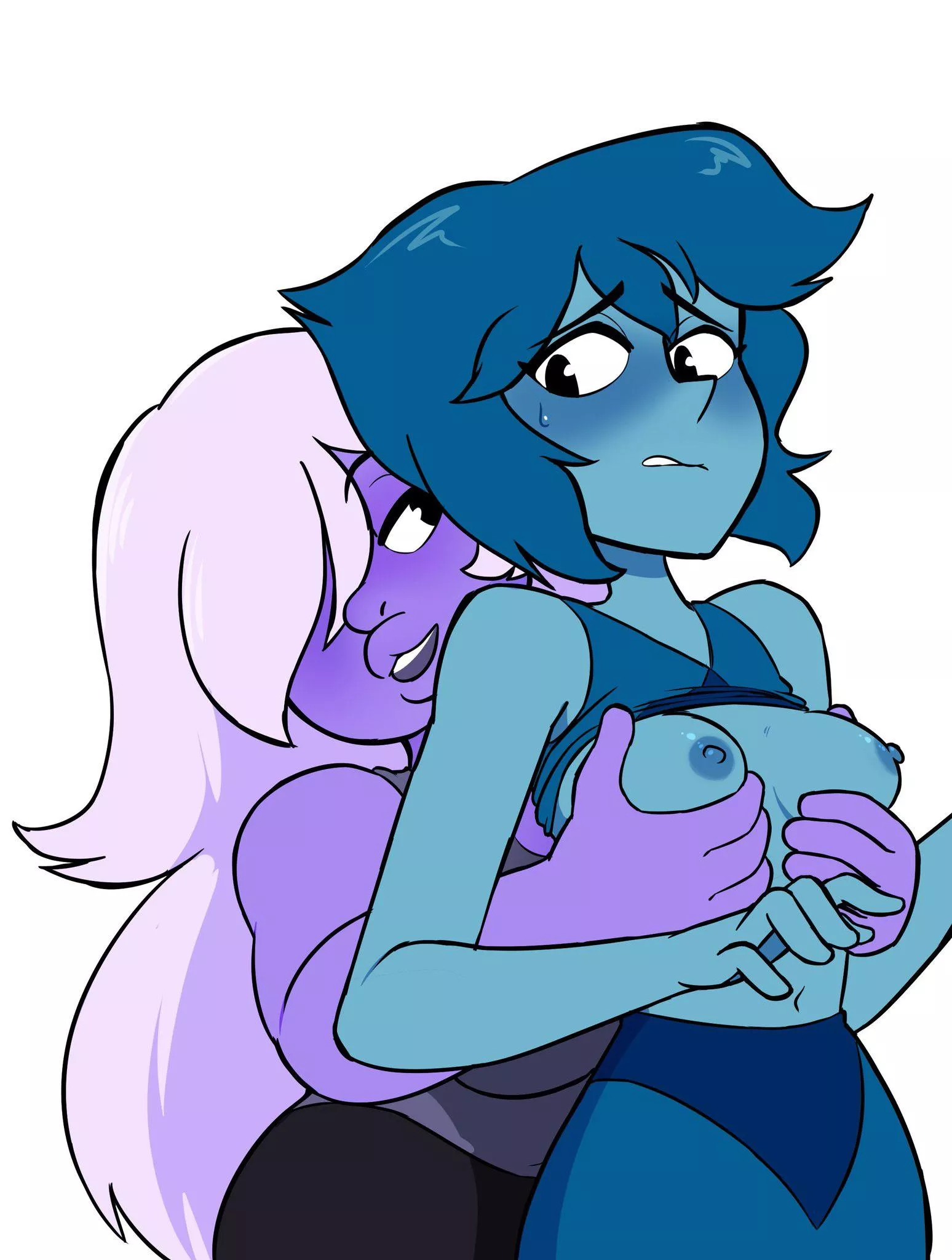 Amethyst gropes Lapis (Art by DigitalKaijuart) posted by renegade_zibit