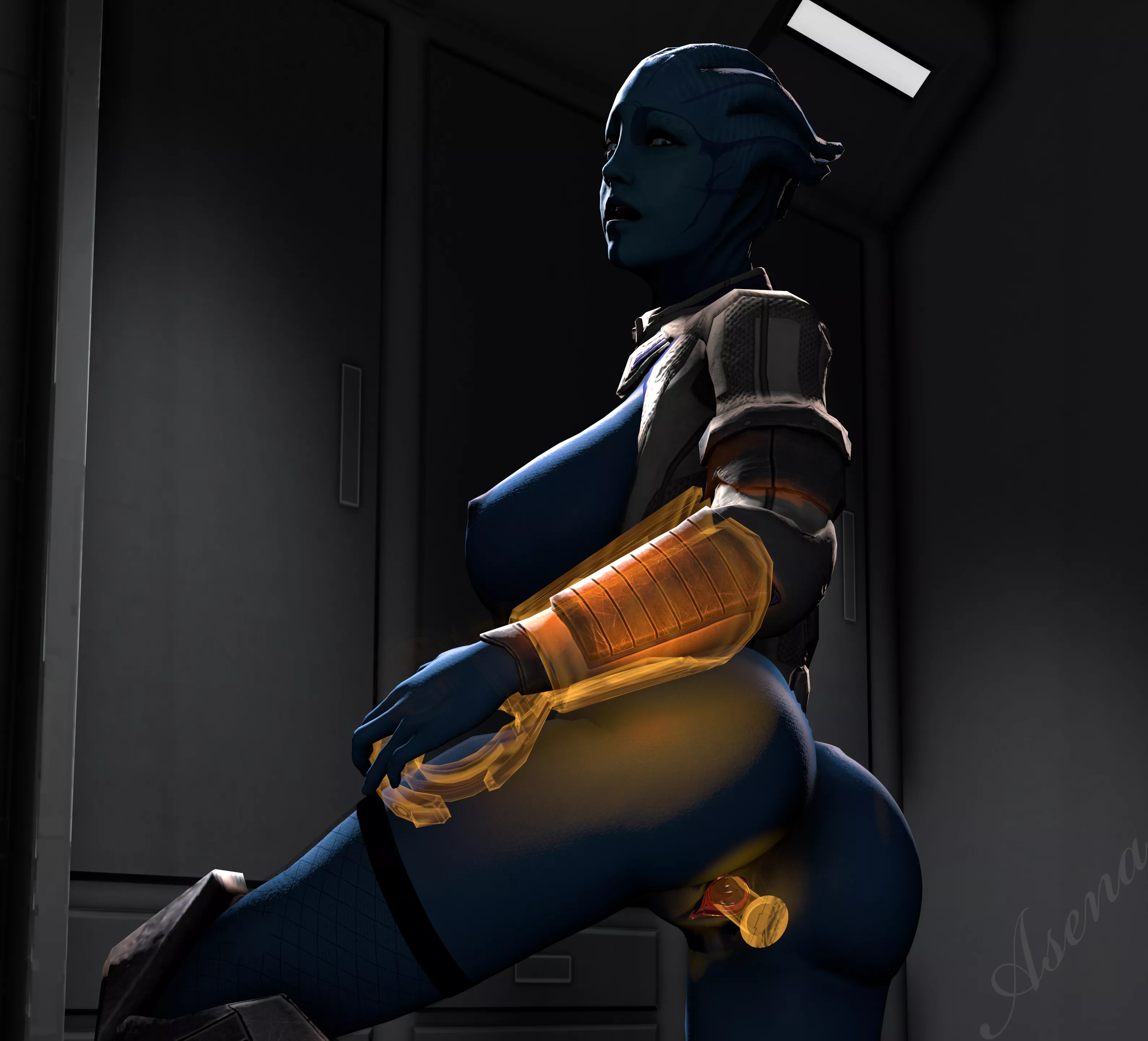 An Asari tests out the newest Omni-Tool feature (Asenakavosh) posted by shallowtupperware