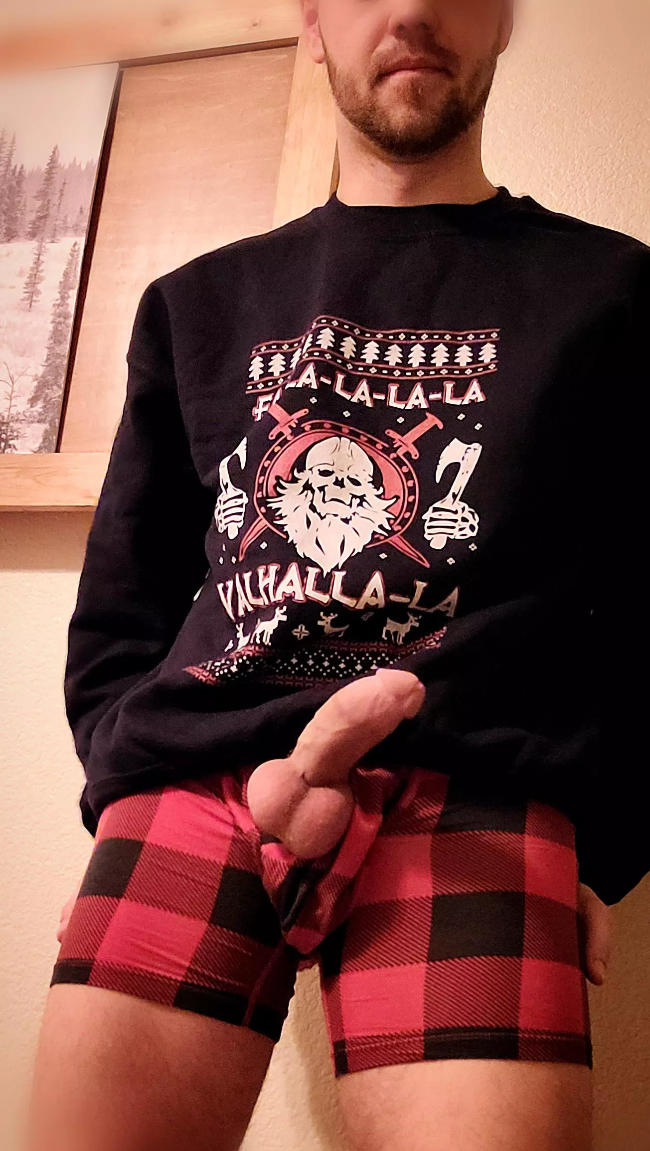 An ugly sweater and a beautiful cock? posted by hornycombatmedic