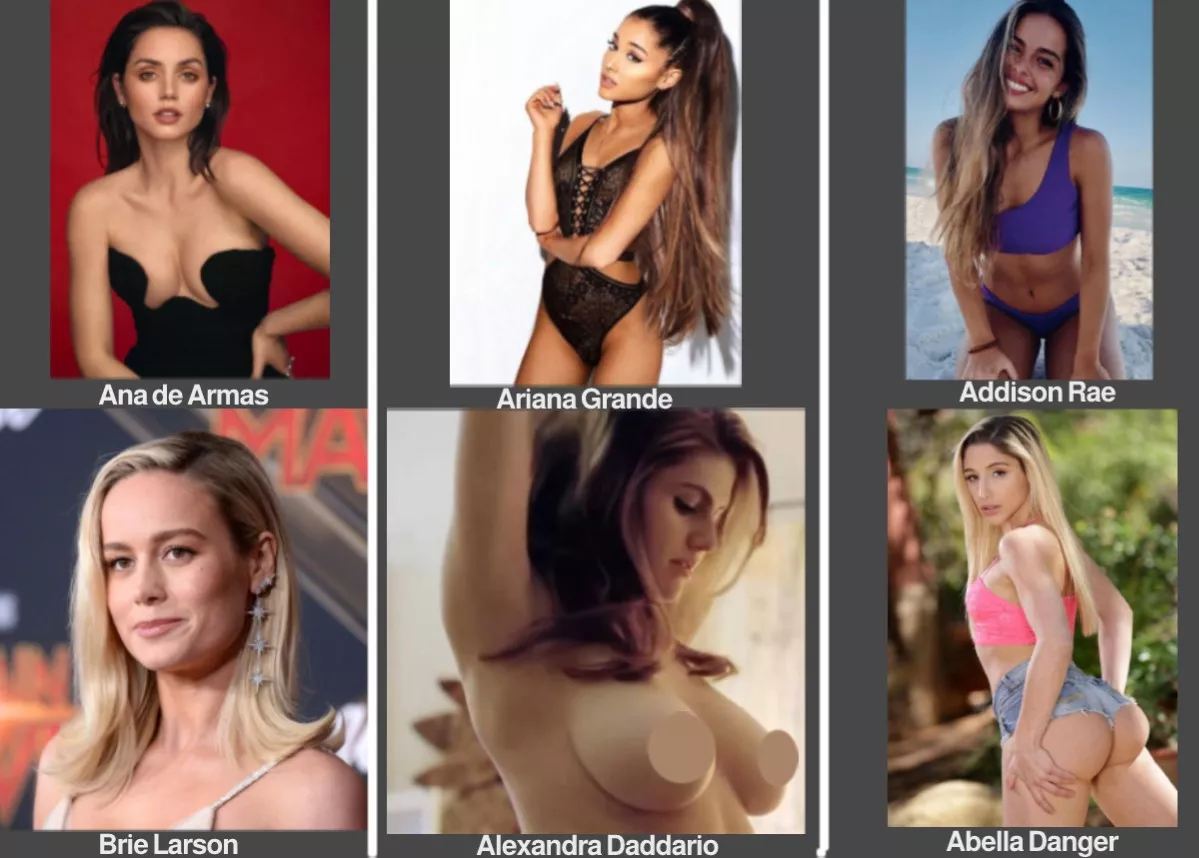 Ana de Armas vs. Ariana Grande vs. Addison Rae vs. Brie Larson vs. Alexandra Daddario vs. Abella Danger posted by lemosiii