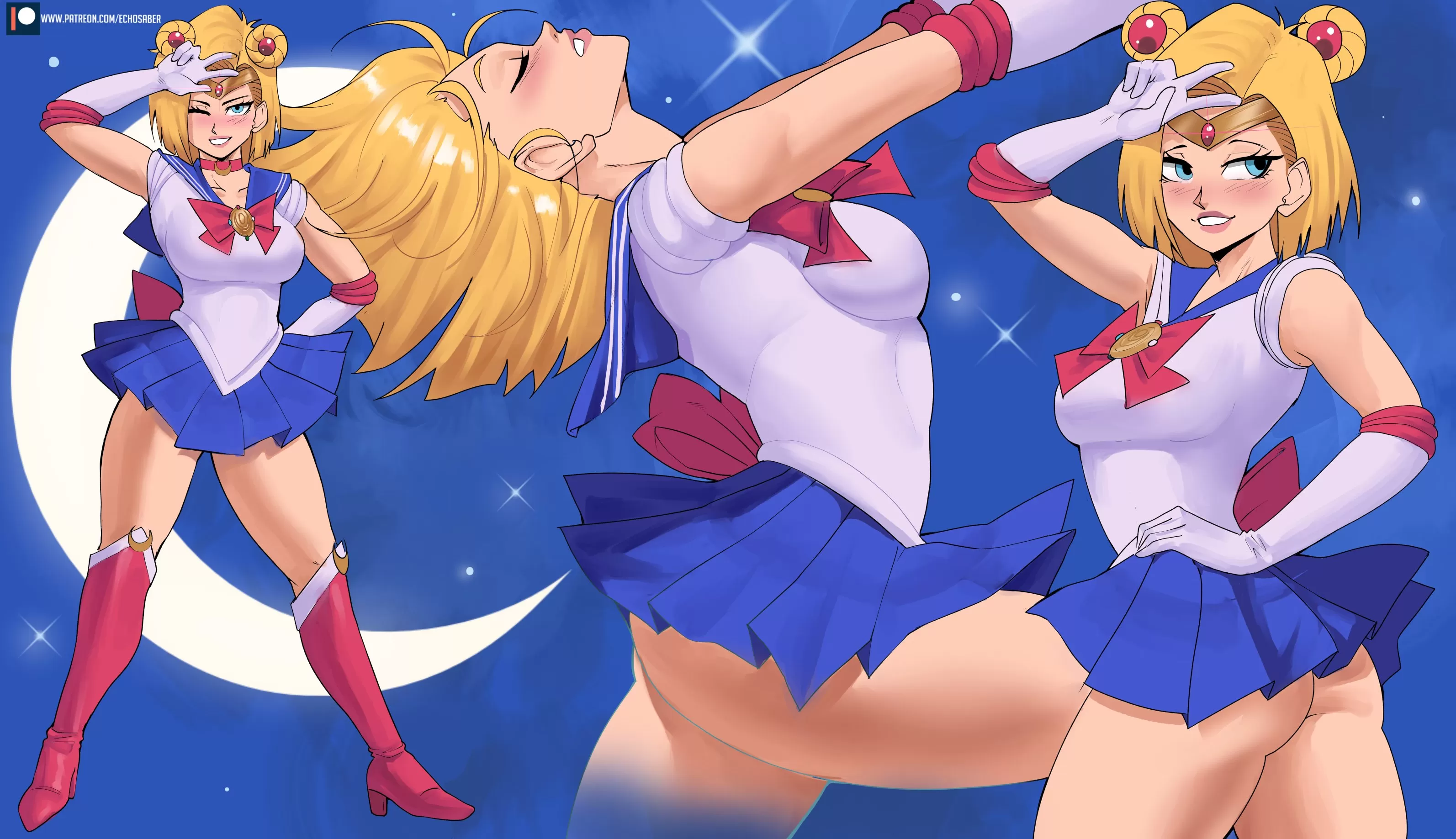 Android 18 cosplaying as Sailor Moon (Echo Saber) [Dragon Ball] posted by Kuro-Oji