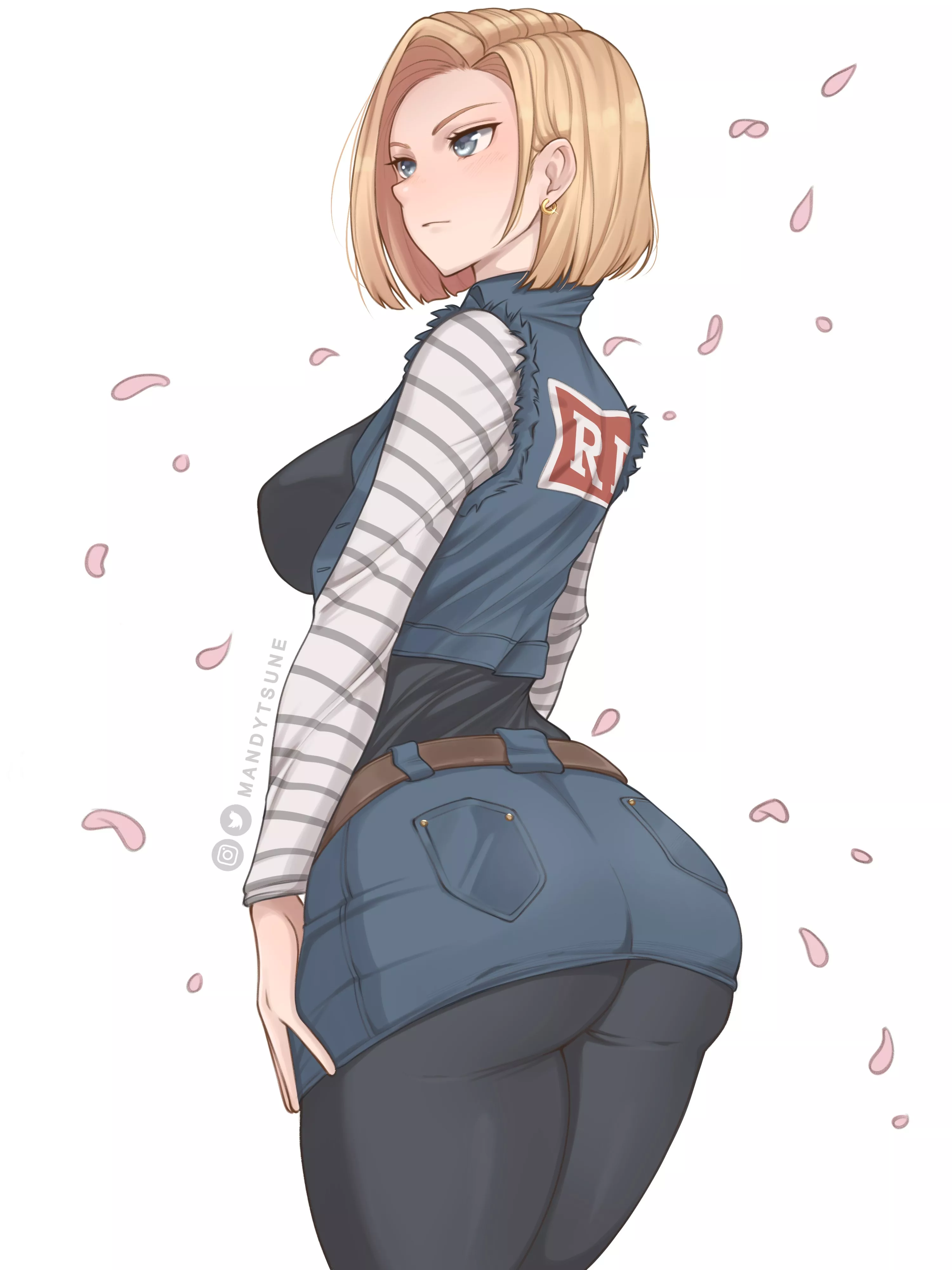 Android 18's trunk too strong for her skirt (Mandytsune) posted by the_shadeee_tree