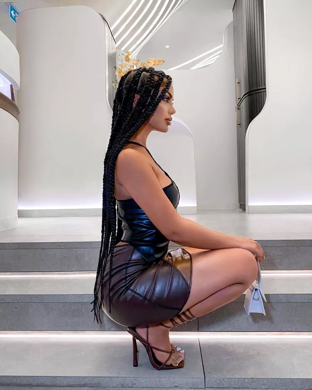 Aneeqa in a sexy Leather Dress, more in comments x posted by throne2bone