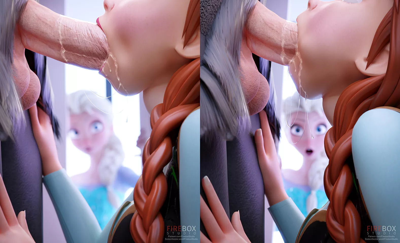 Anna caught by Elsa (FireboxStudio) posted by ObserveAndHerve