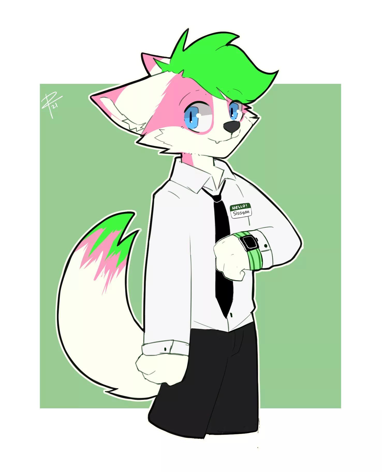 Another Office Dog (Art by me @Jax_Collie) posted by Frizzeldz