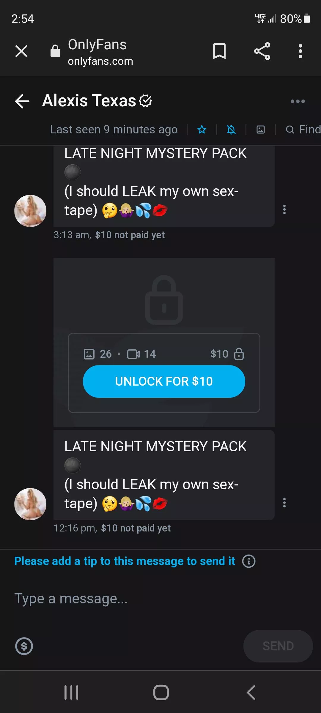 Anyone know where her content leaks? She's teasing about a sex tape and I want to see if there's a clip in this mystery pack posted by barracudabear22