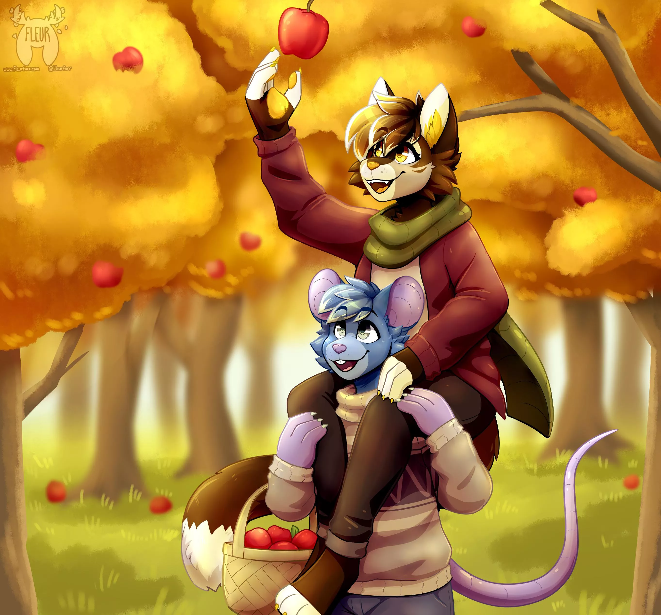 Apple picking (Art by me: @Fleurfurr on twitter) posted by Fleurfurr