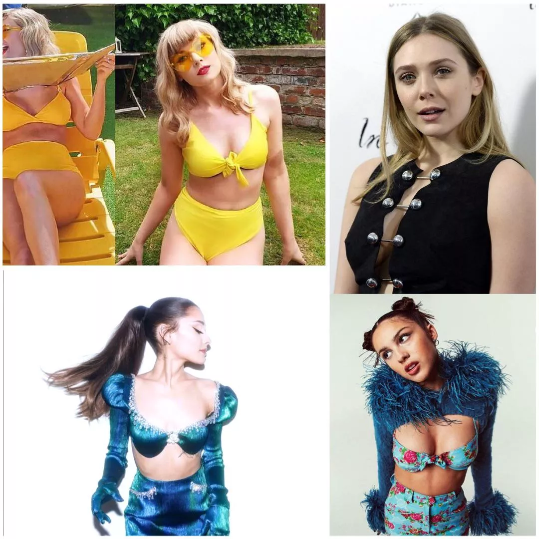 Ariana Grande, Elizabeth Olsen, Taylor Swift and Olivia Rodrigo are better than porn, wanna help me cum for them? :) posted by Mikasss13