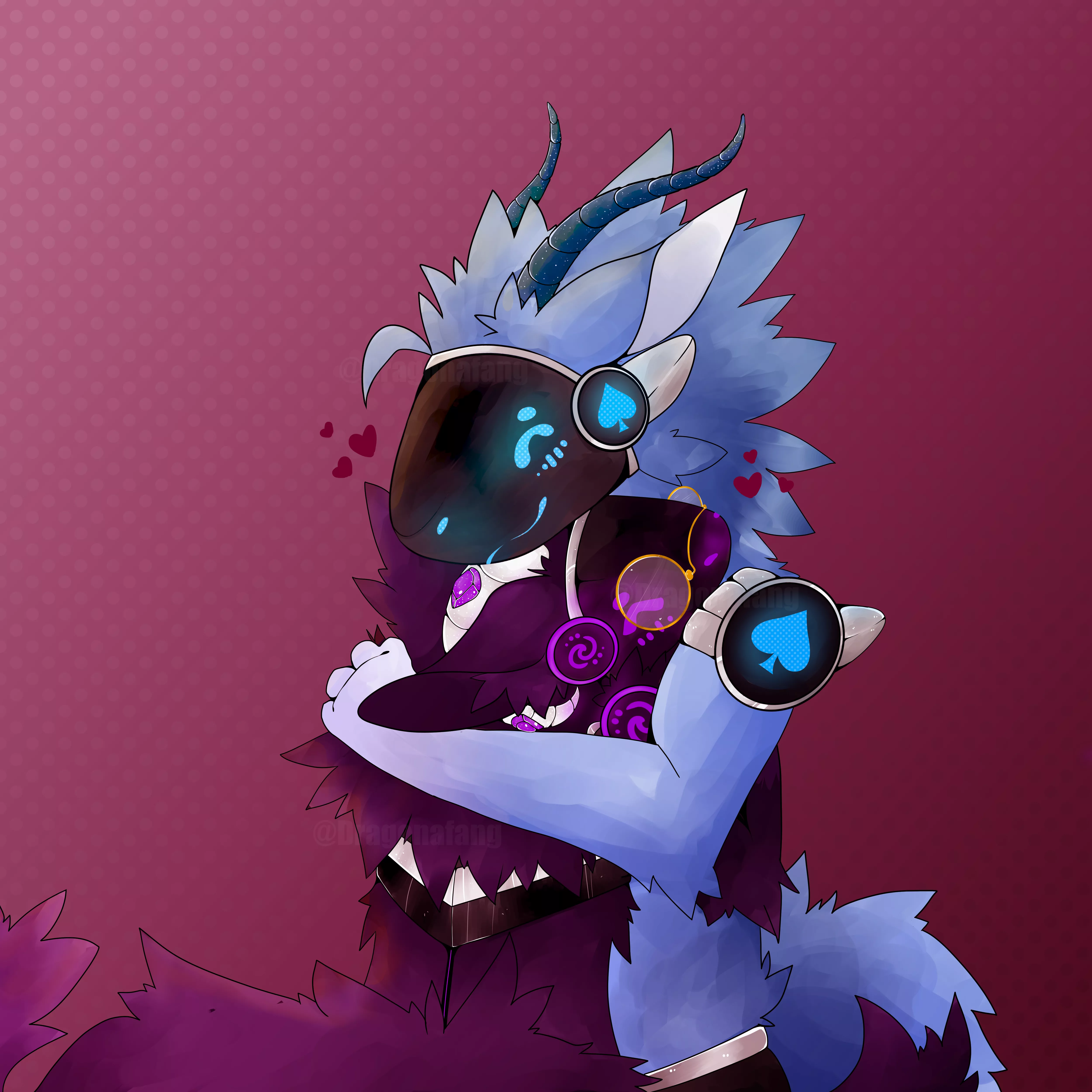 Art by me! Made it for my significant other. Its of me and my s.o.'s furs. Purple ones name is zori the blue ones name is Fenna. I love them so much I thought i'd share. posted by Dragonafang