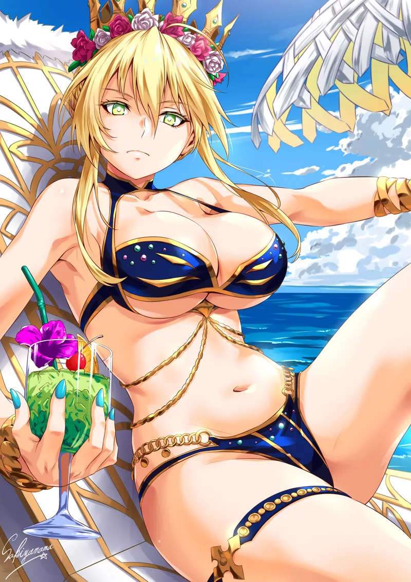 Artoria at the beachside (sakiyamama) posted by definitelynotaiko