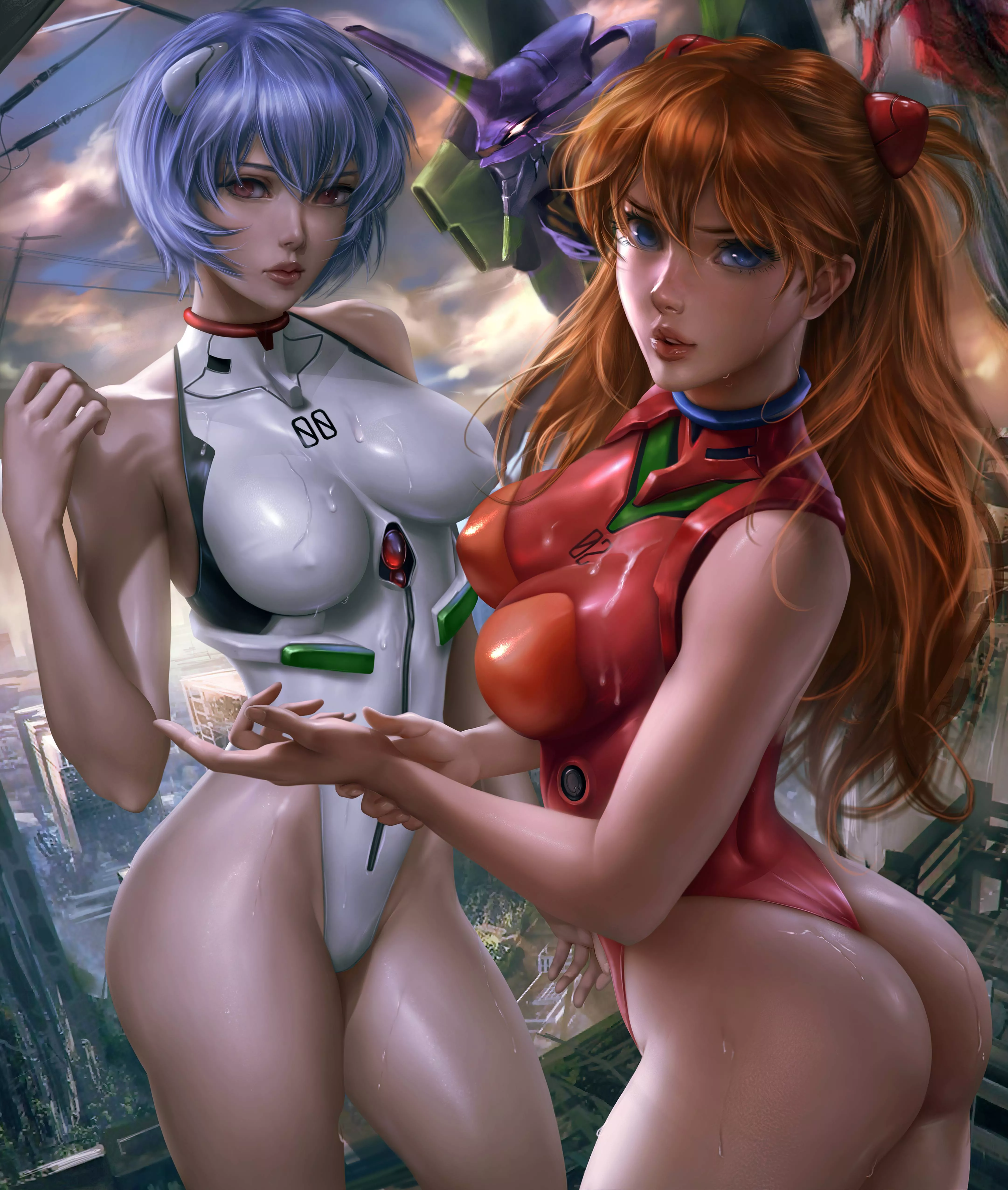 Asuka Langley and Rei Ayanami - (Logancure) - [Neon Genesis Evangelion] posted by AtrosRH