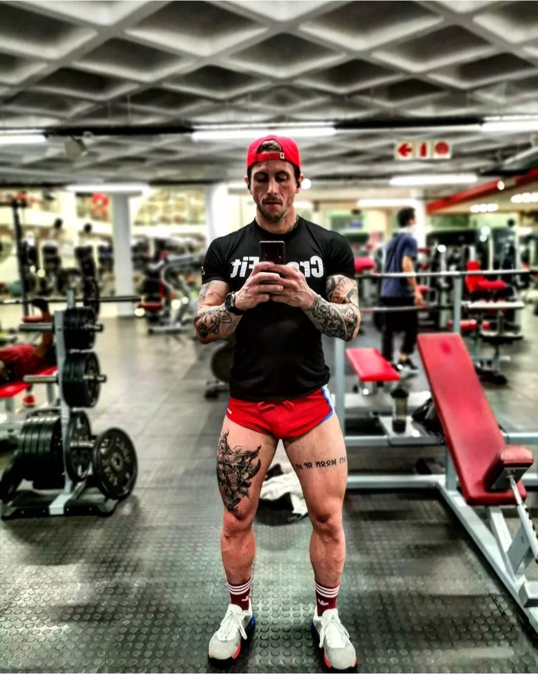 at gym, masks aren't required when training... in South Africa... hope you like 💪💪💪 posted by tattooedjock