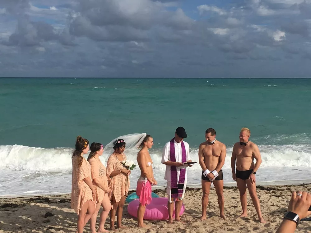 At Haulover: The bride was topless. posted by bobettebobqc