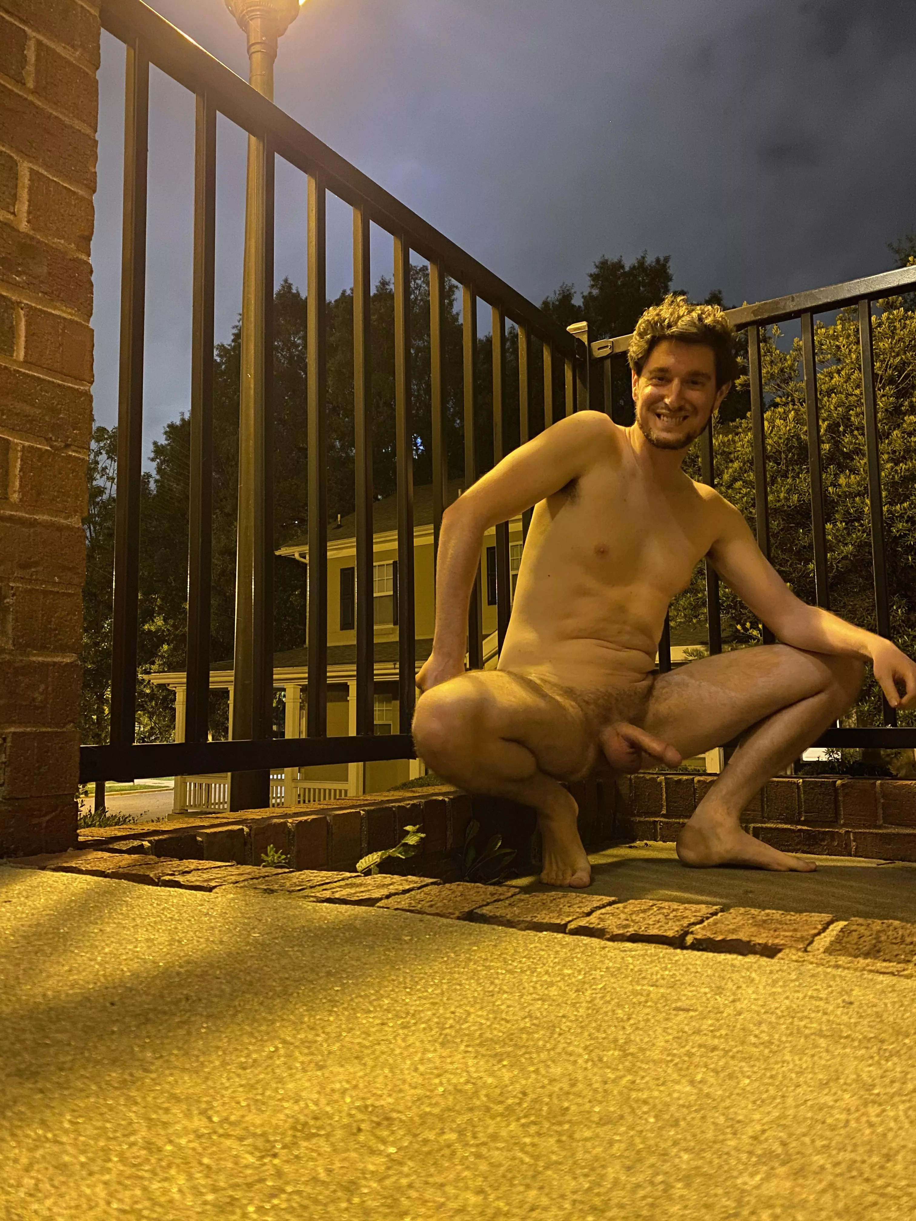 At the entrance to my apt complex…wonder if anyone saw 😅 posted by NakedXhibitionist